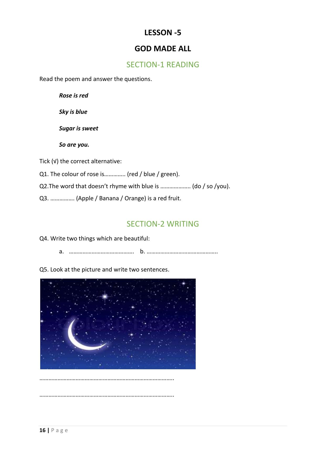 Chhattisgarh Board Class 3 English Question Bank - Page 20