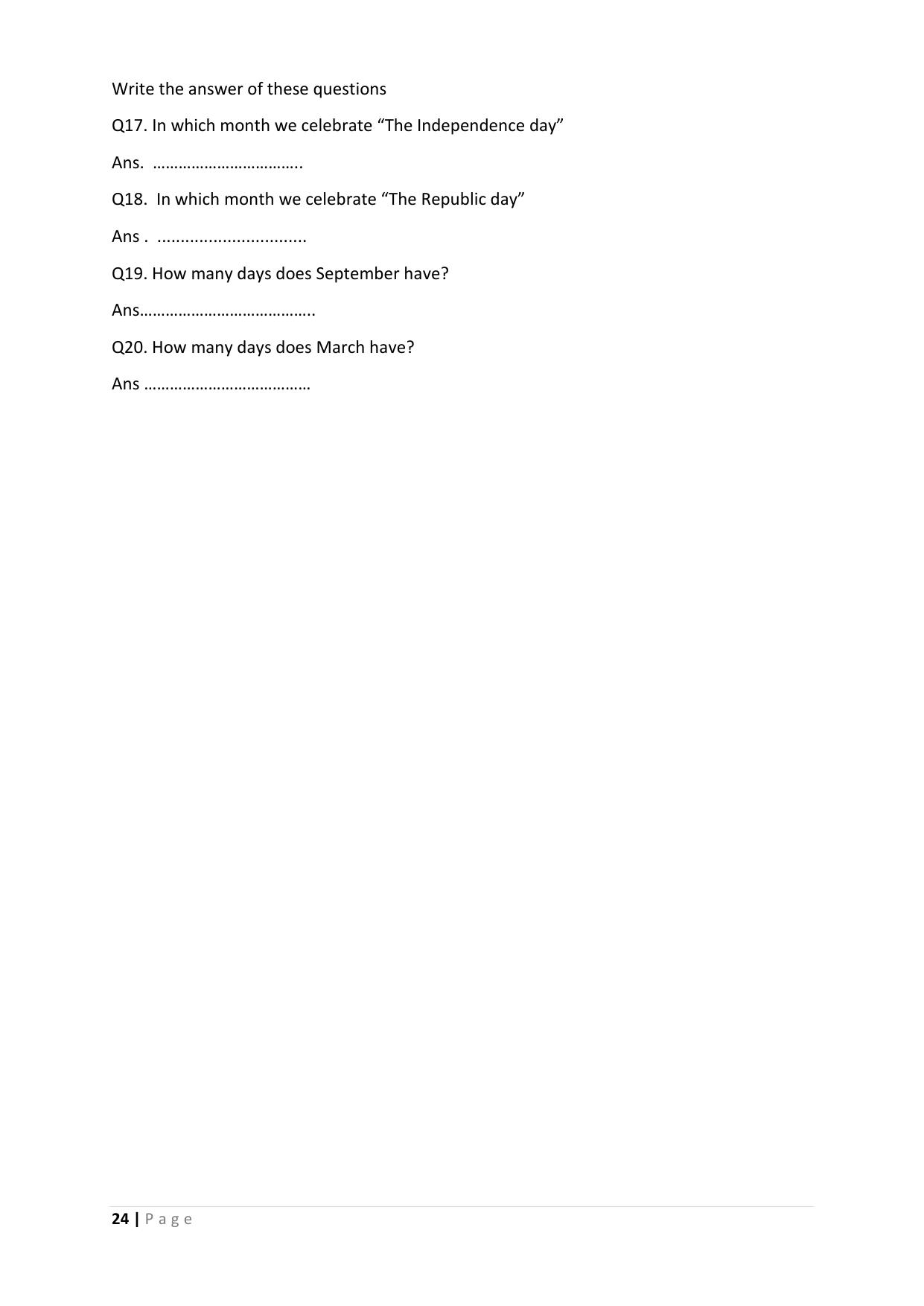 Chhattisgarh Board Class 3 English Question Bank - Page 28