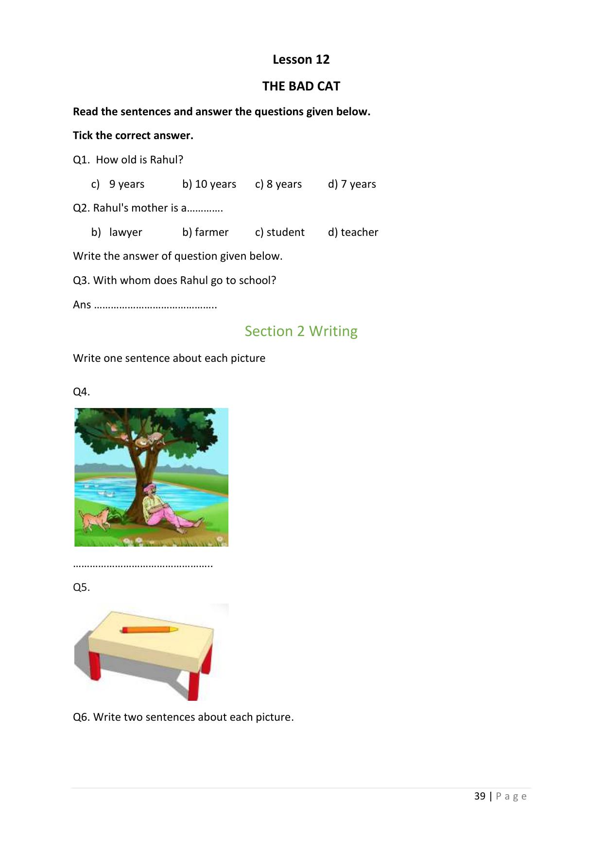 Chhattisgarh Board Class 3 English Question Bank - Page 43