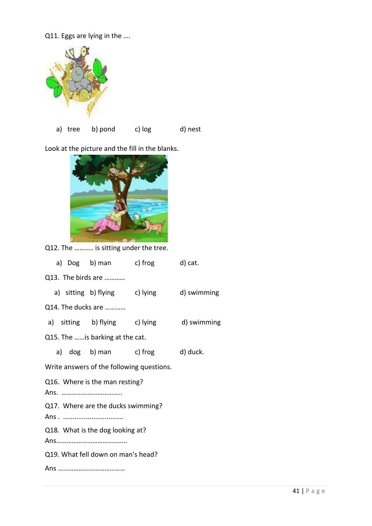 Chhattisgarh Board Class 3 English Question Bank - Page 45