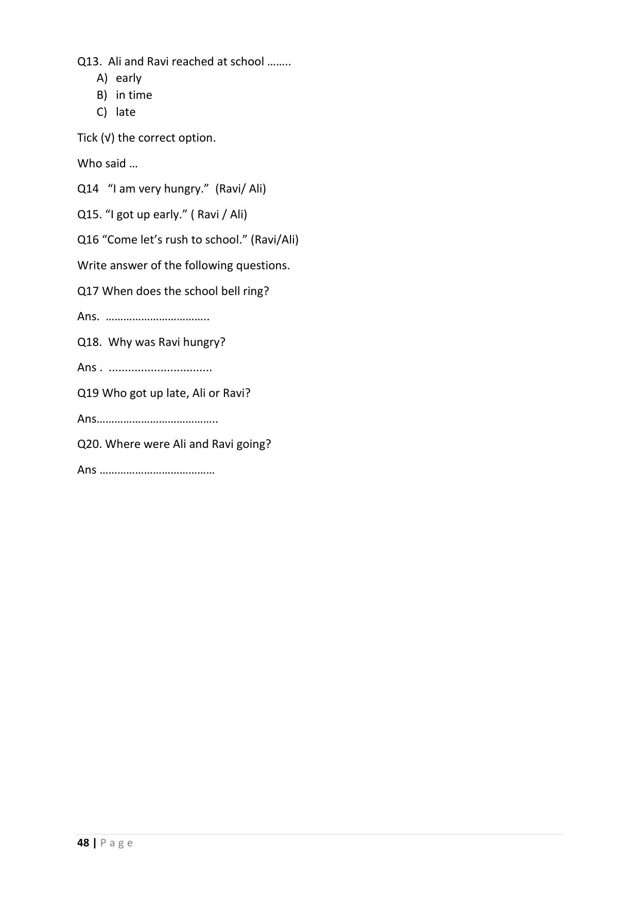 Chhattisgarh Board Class 3 English Question Bank - Page 52