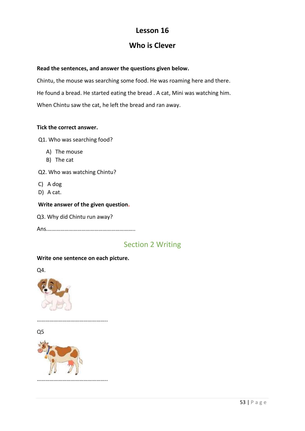 Chhattisgarh Board Class 3 English Question Bank - Page 57