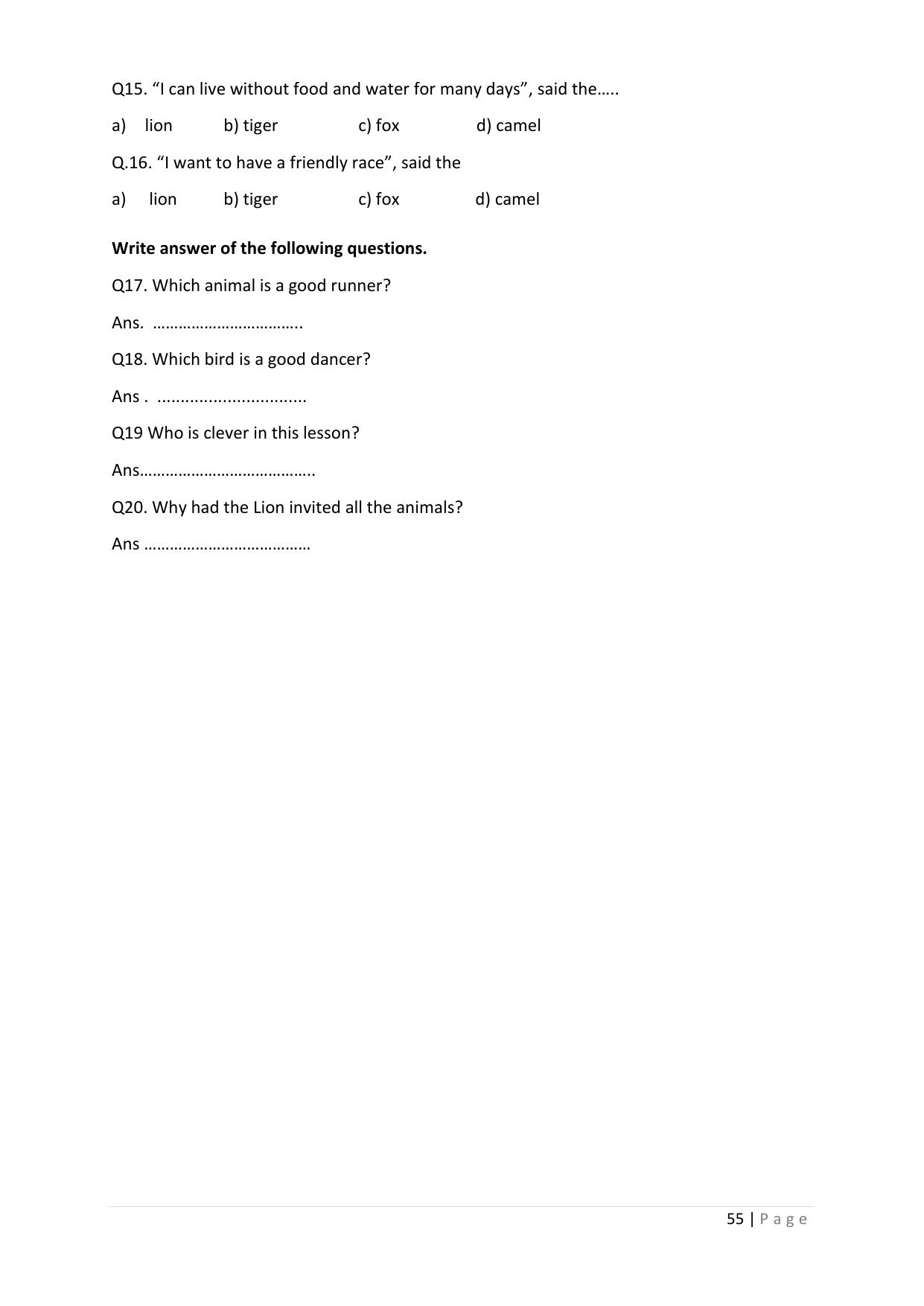 Chhattisgarh Board Class 3 English Question Bank - Page 59