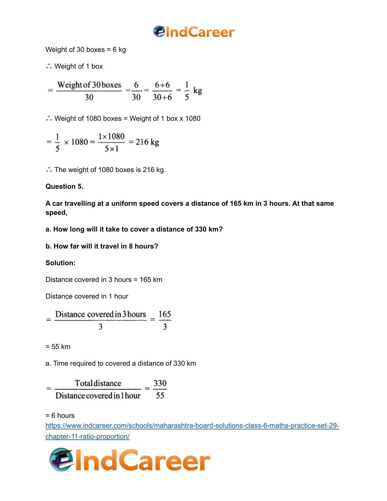 Maharashtra Board Solutions Class 6-Maths (Practice Set 29): Chapter 11- Ratio-Proportion - Page 4