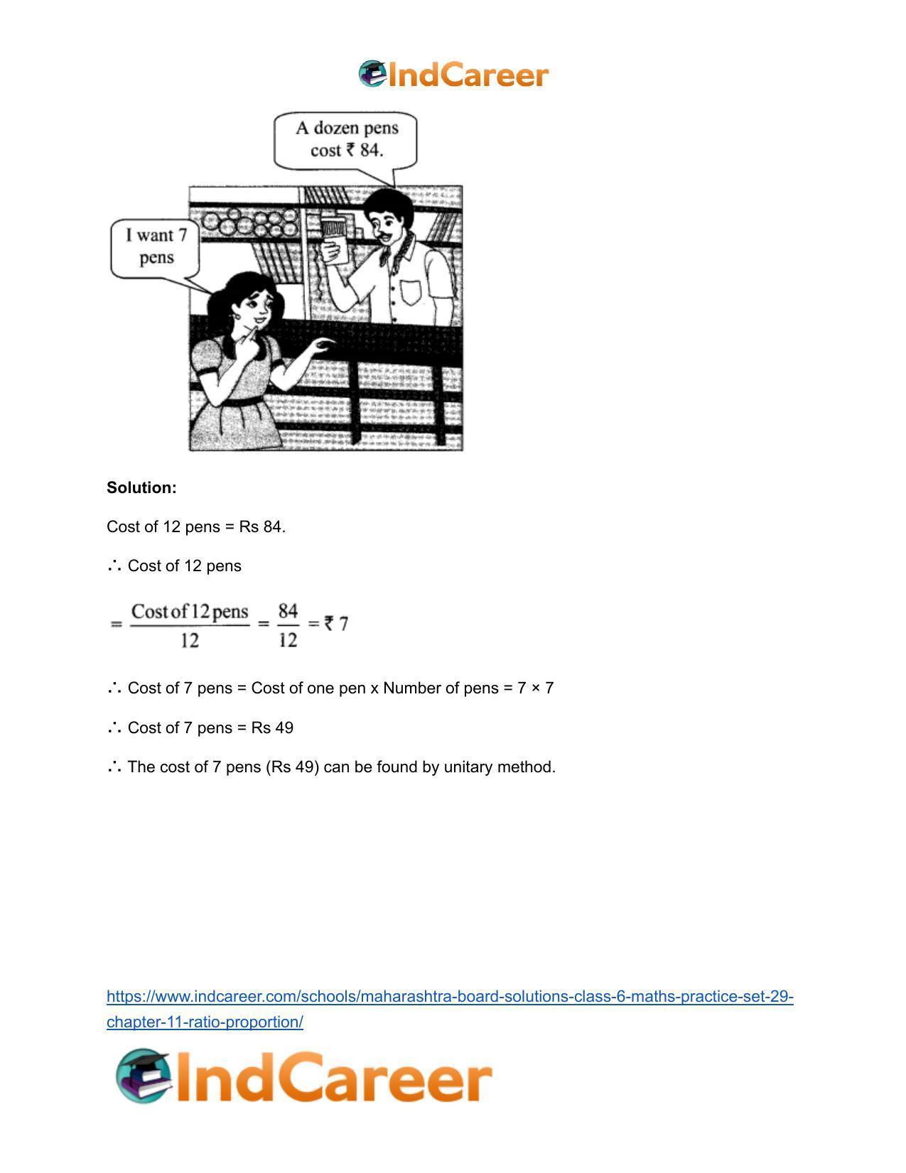 Maharashtra Board Solutions Class 6-Maths (Practice Set 29): Chapter 11- Ratio-Proportion - Page 8