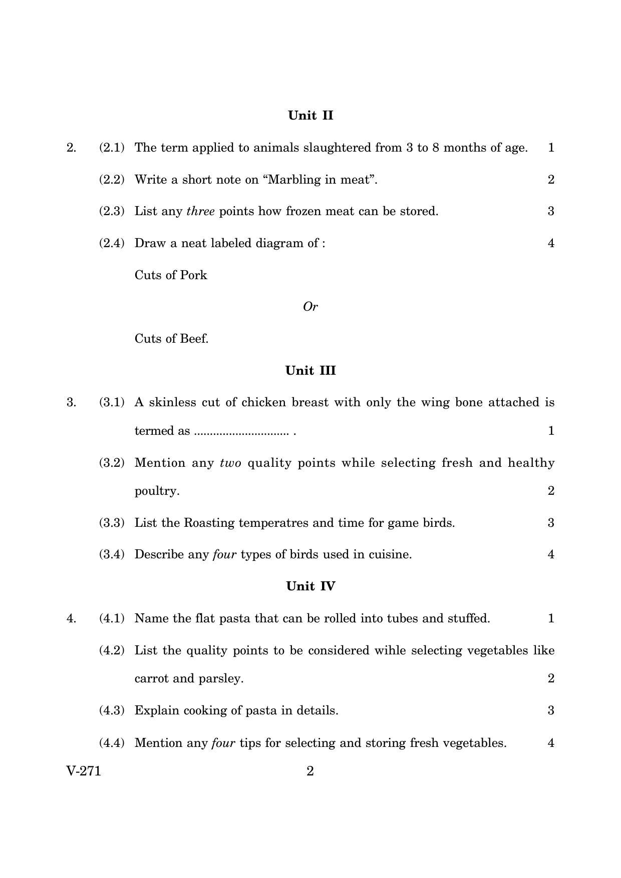 Goa Board Class 12 Food Production   (June 2019) Question Paper - Page 2