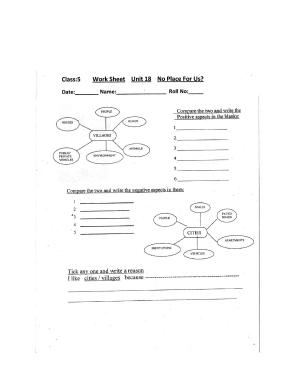 Worksheet for Class 5 Environmental Studies No place for us Assignment