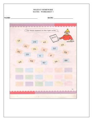 Worksheet for Class 1 Maths Assignment 13