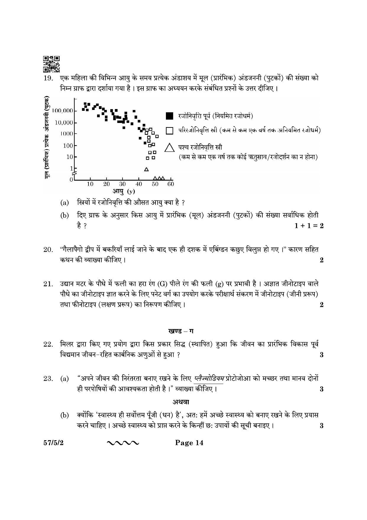 CBSE Class 12 57-5-2 Biology 2023 Question Paper - Page 14