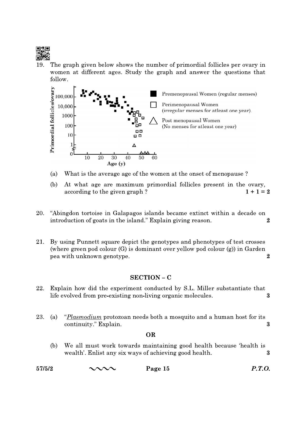 CBSE Class 12 57-5-2 Biology 2023 Question Paper - Page 15