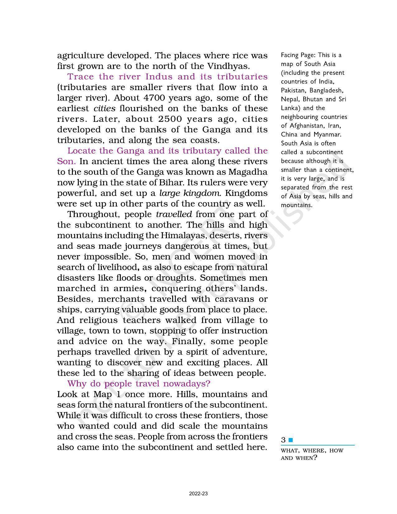 NCERT Book for Class 6 History (Social Science) : Chapter 1-What Where, How, and When? - Page 3