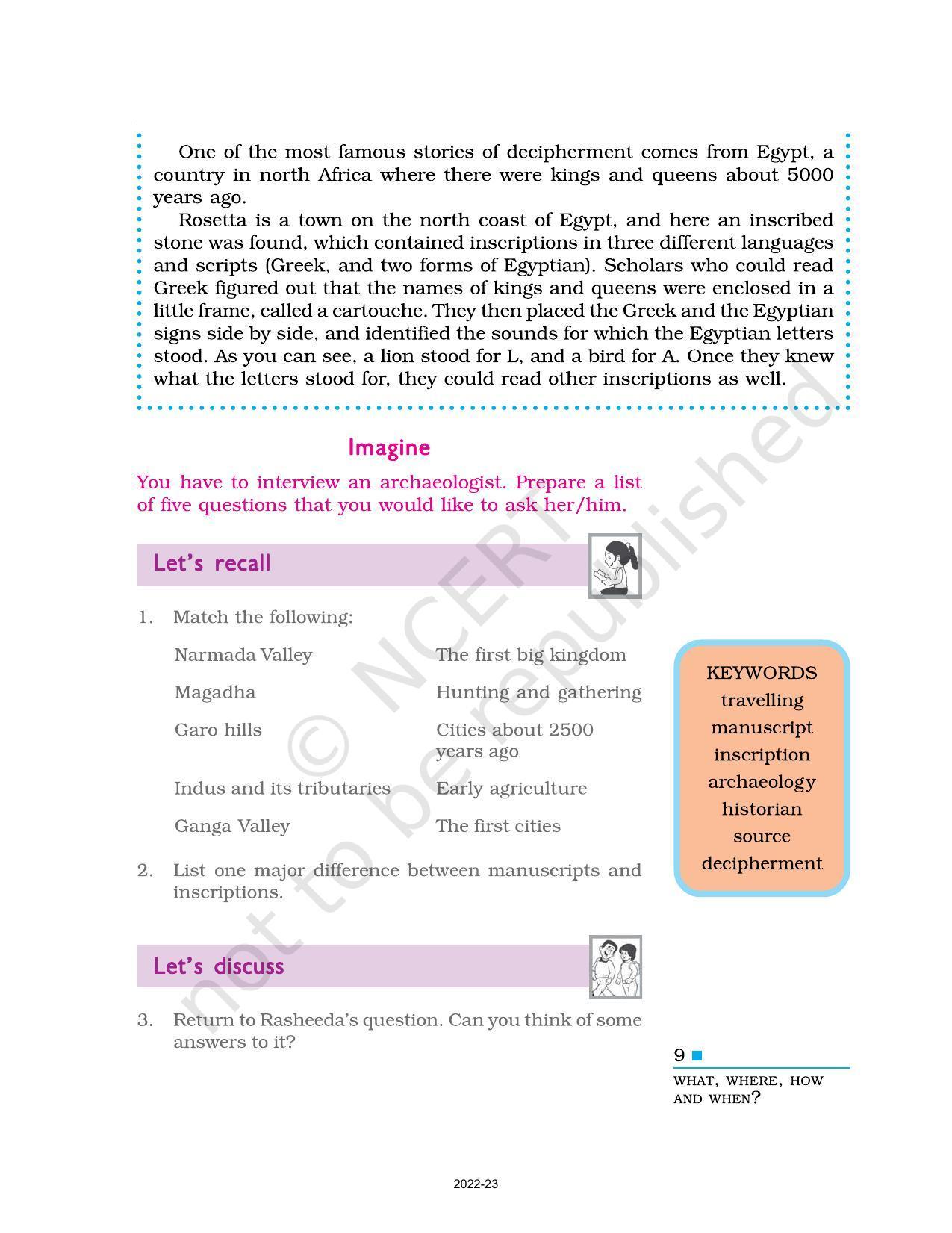 NCERT Book for Class 6 History (Social Science) : Chapter 1-What Where, How, and When? - Page 9