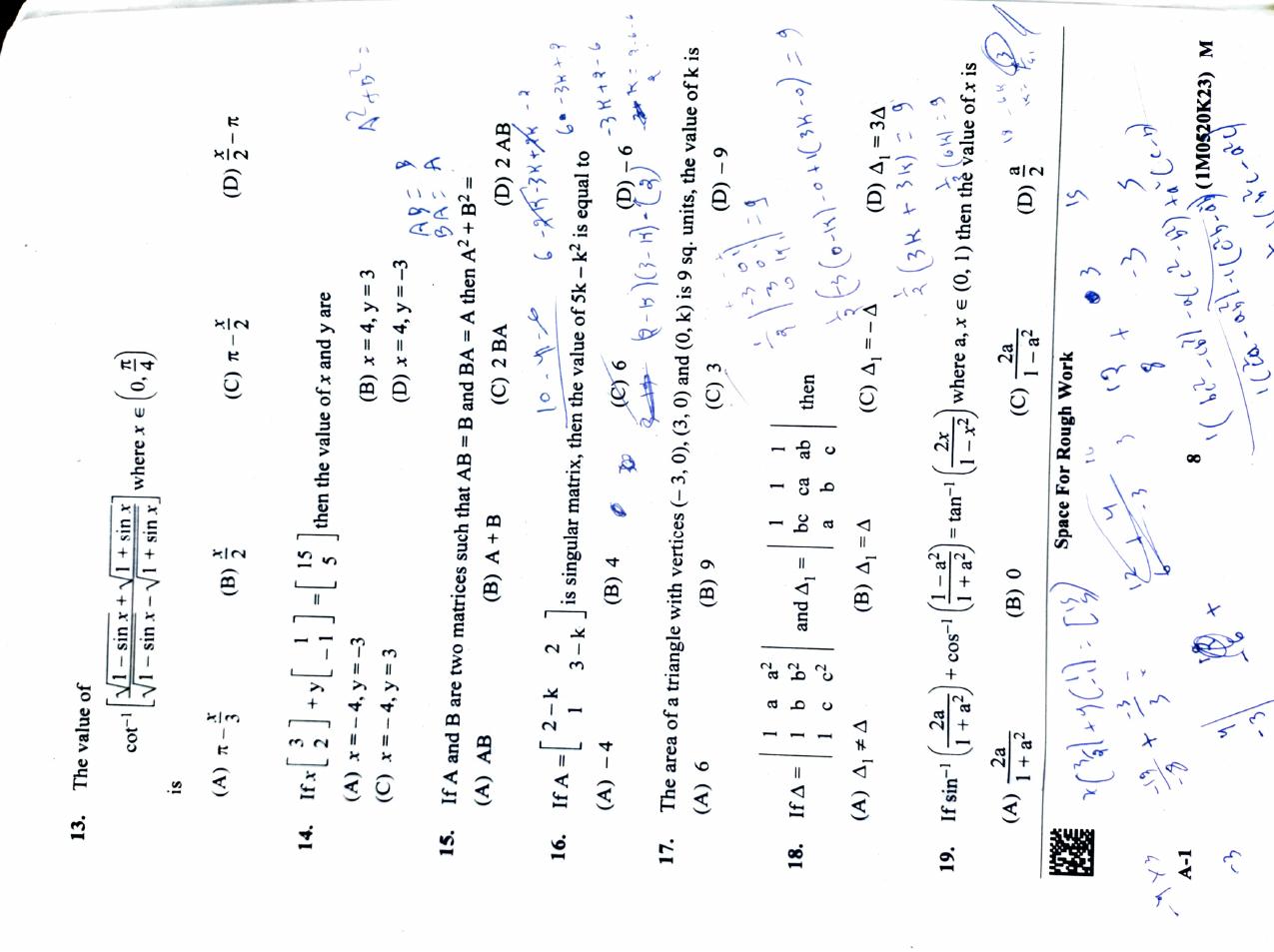 KCET 2023 Mathematics Set A-1 Question Paper - Page 4