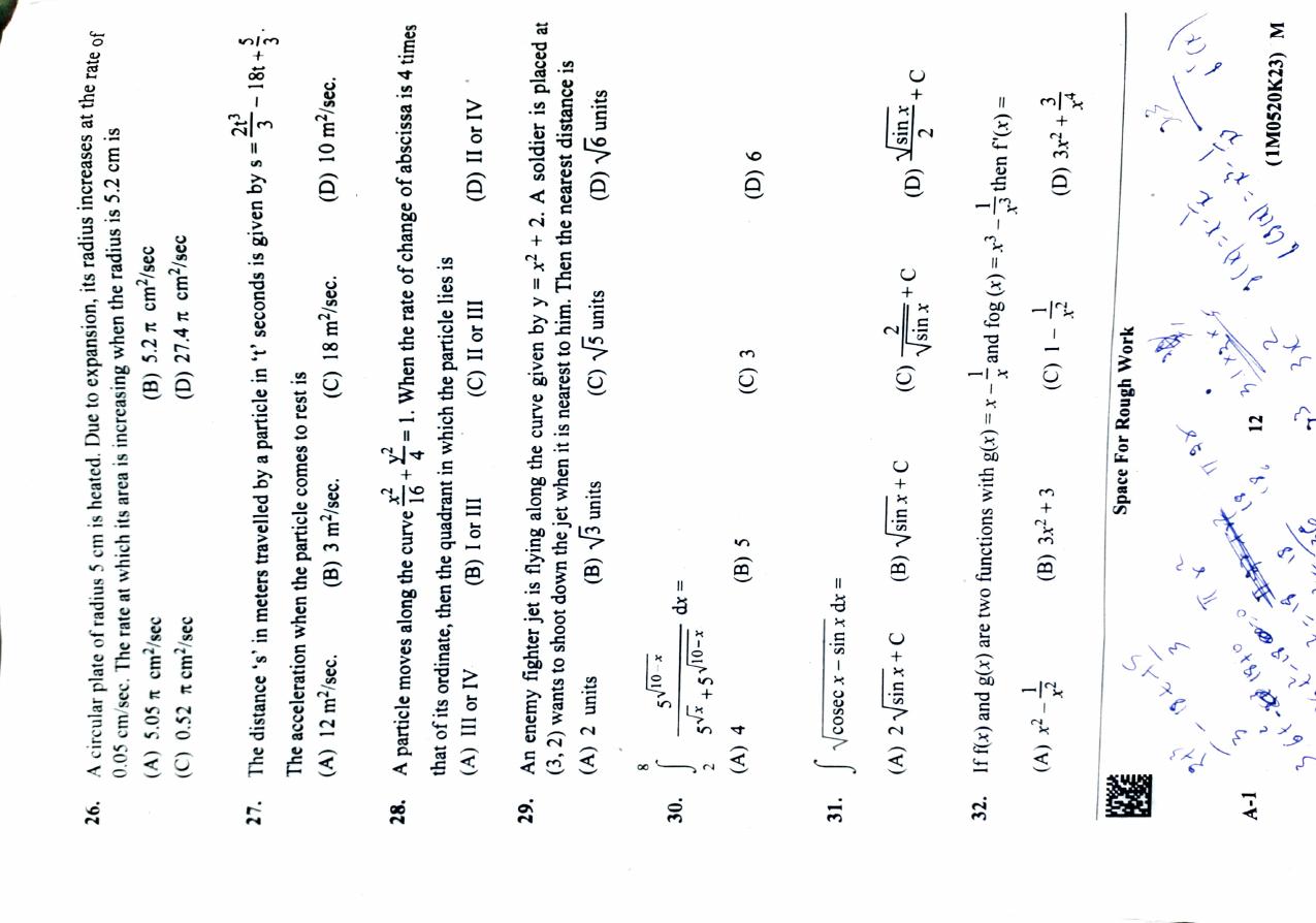 KCET 2023 Mathematics Set A-1 Question Paper - Page 6