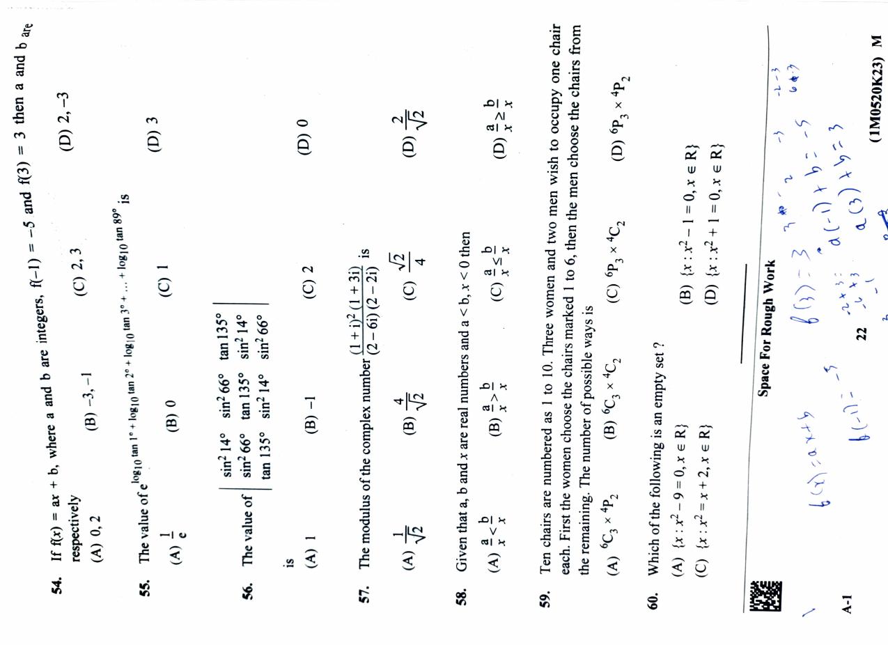 KCET 2023 Mathematics Set A-1 Question Paper - Page 11
