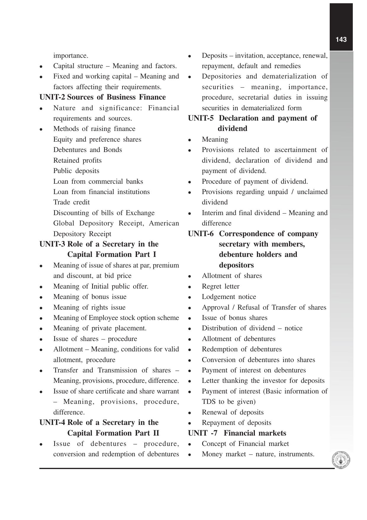 Maharashtra HSC Secretarial Practice Syllabus  - Page 4