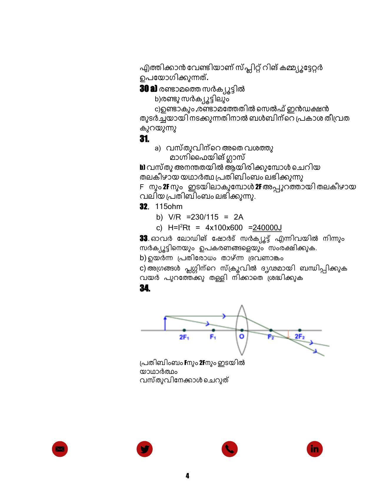 Kerala SSLC 2021 Physics (MM) Answer Key - Page 4