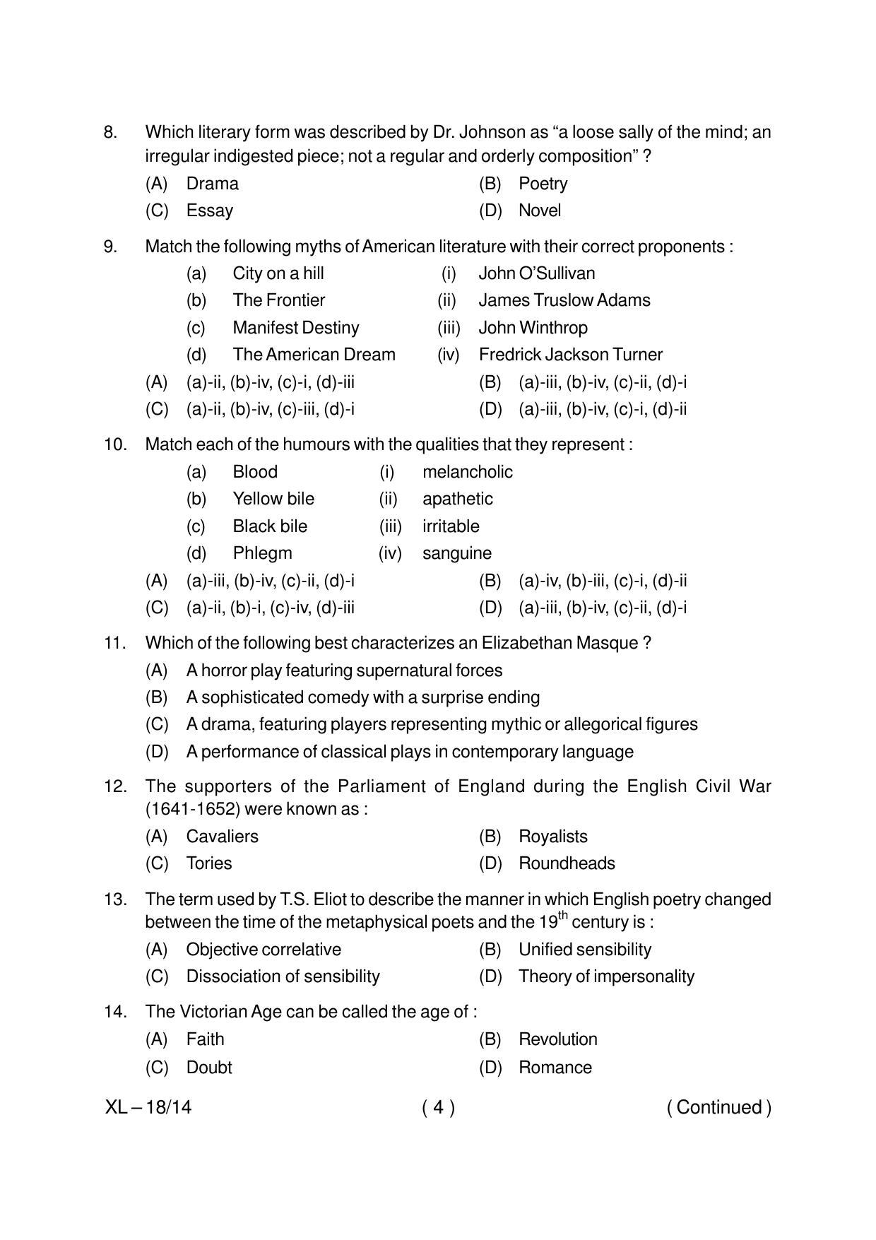 Odisha CPET ENGLISH 2020 Question Paper - Page 4