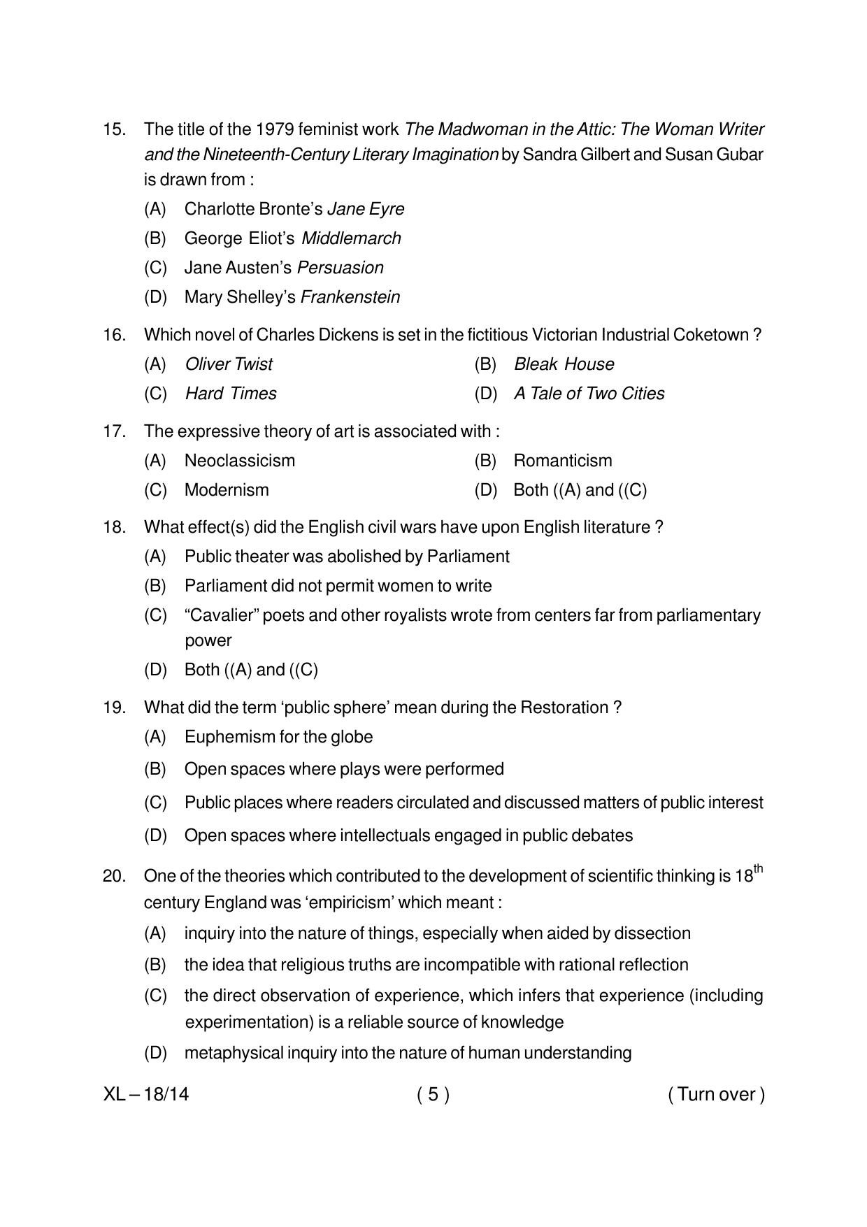 Odisha CPET ENGLISH 2020 Question Paper - Page 5