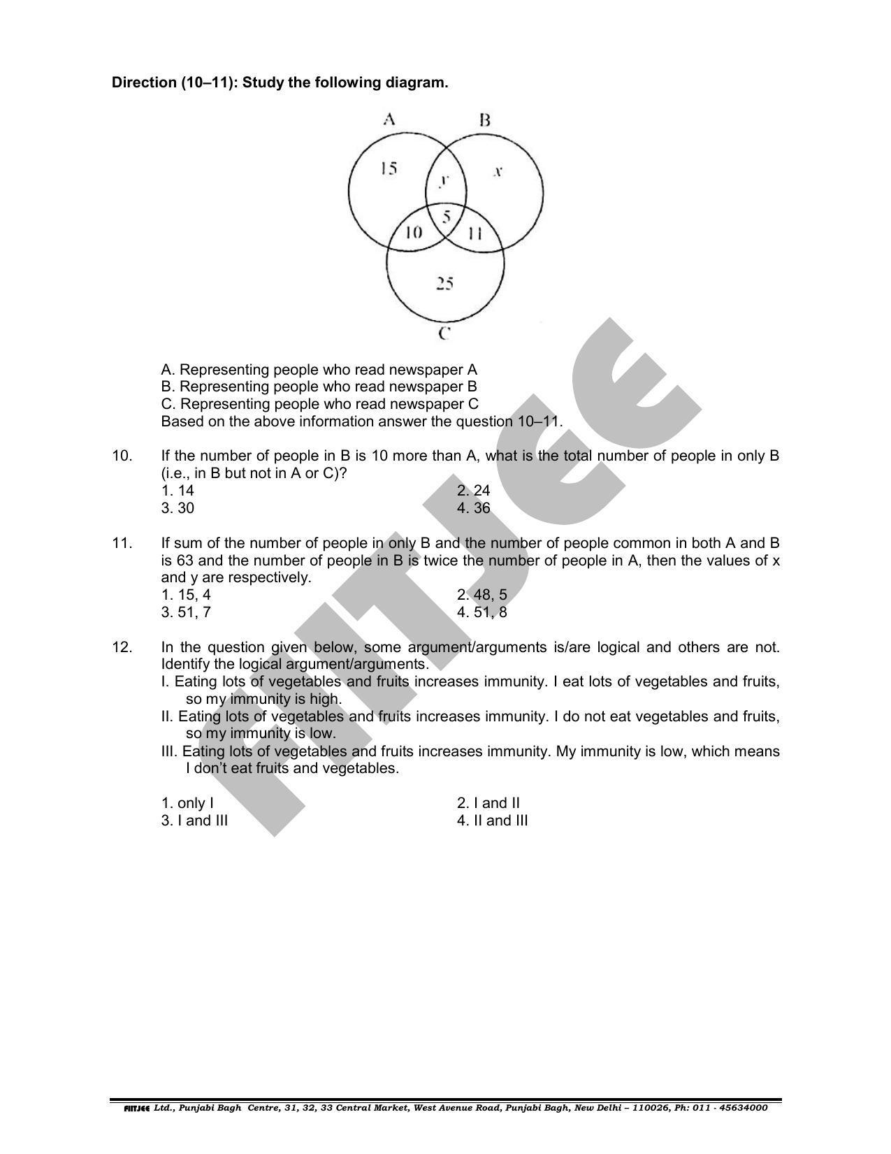 NTSE 2018 (Stage II) MAT Question Paper (May 13, 2018 ) - Page 4