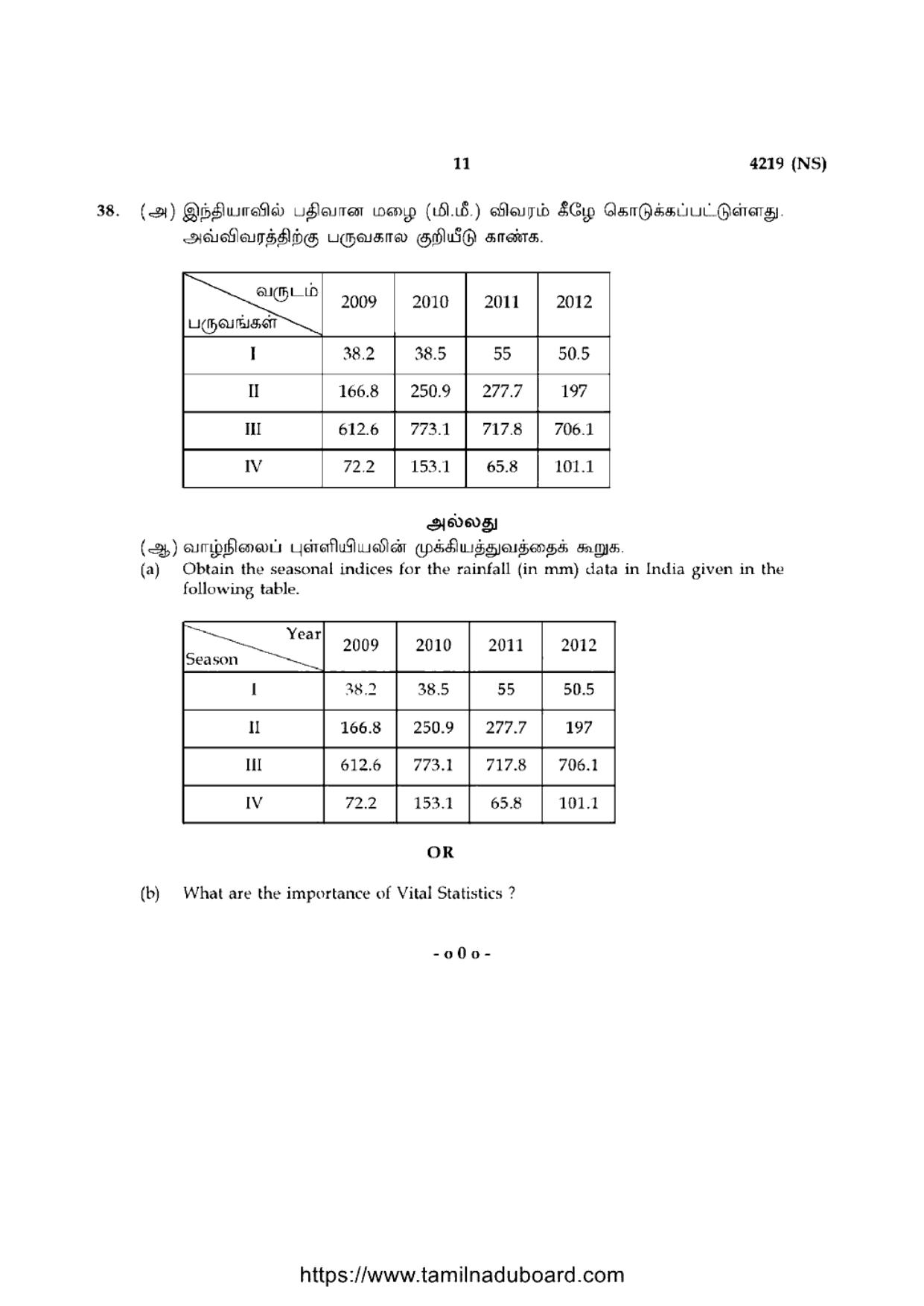 TN Class 12 Statistics 4219 NS Question Papers 2020 - Page 11