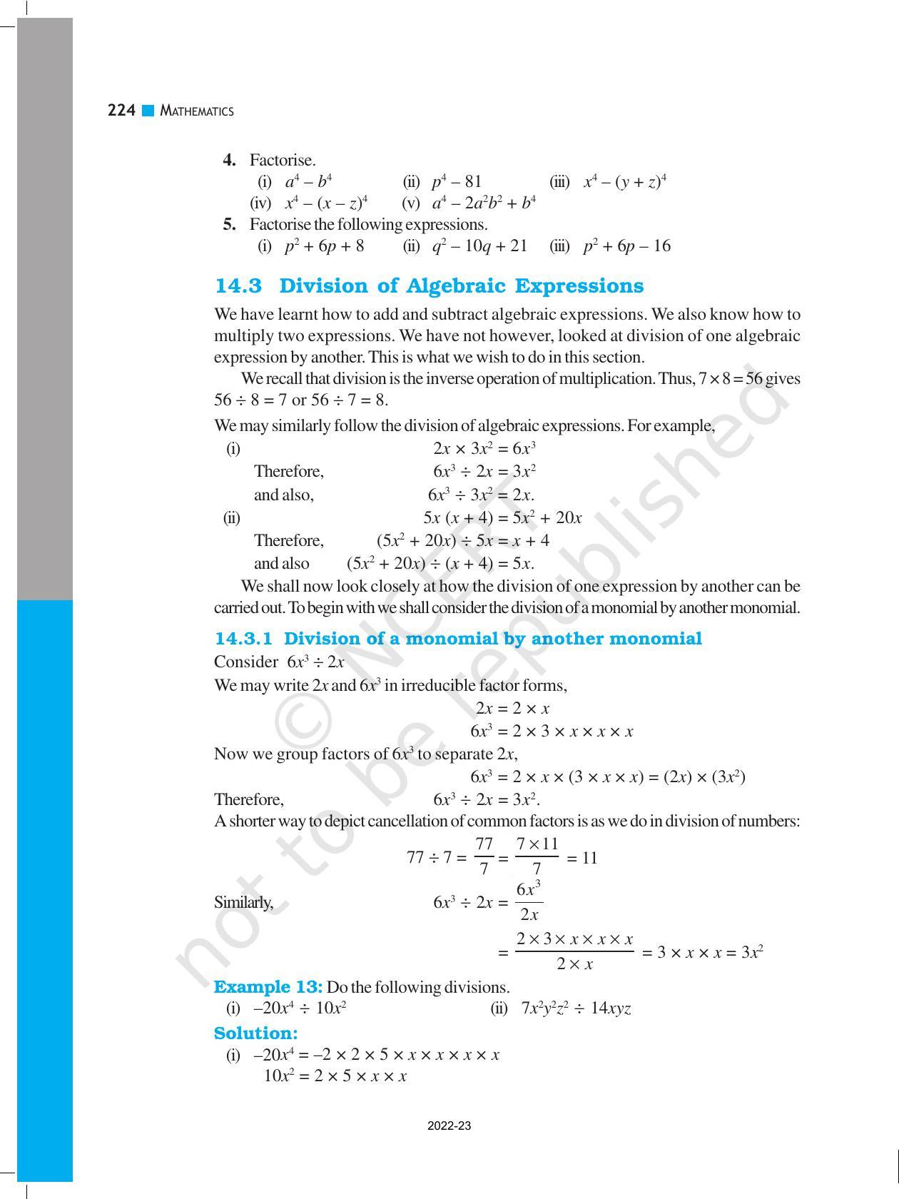NCERT Book for Class 8 Maths Chapter 14 Factorization - Page 8