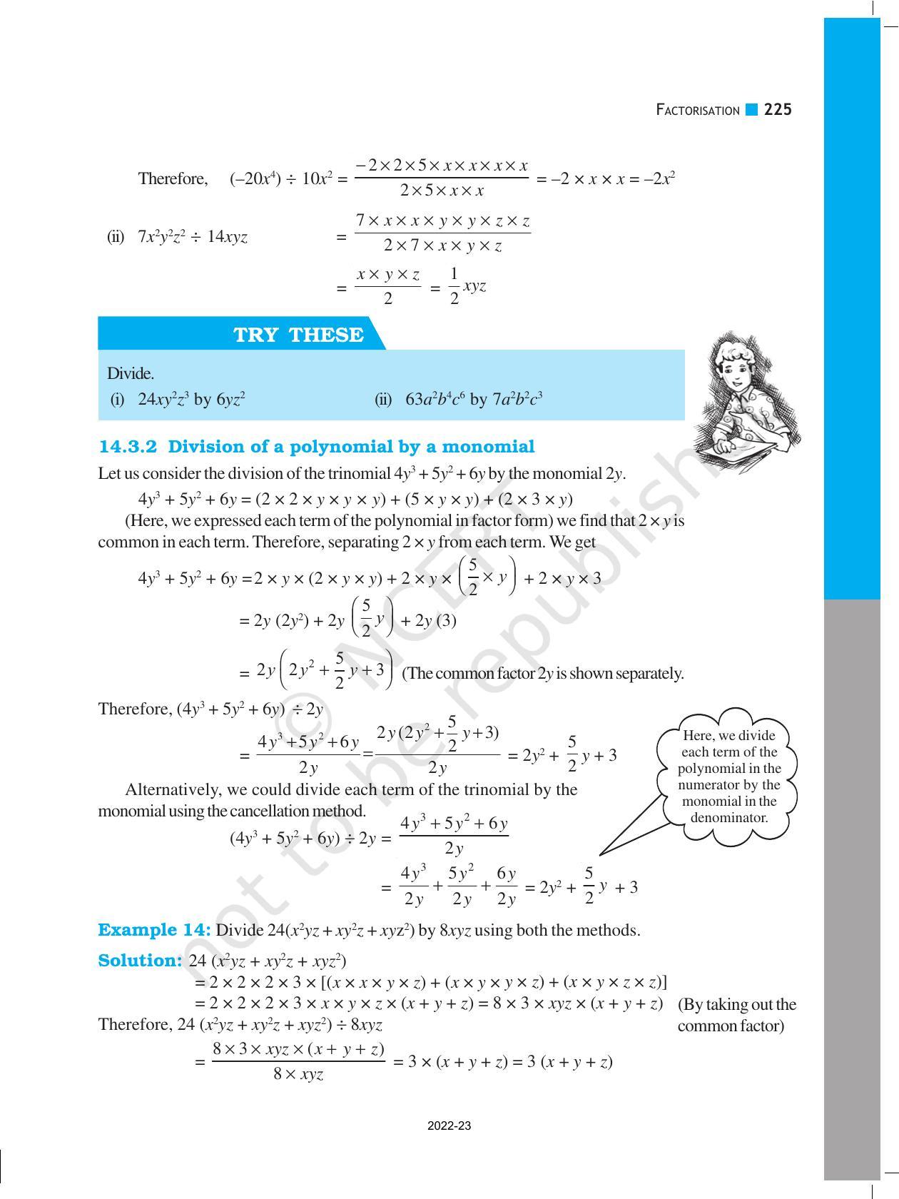NCERT Book for Class 8 Maths Chapter 14 Factorization - Page 9