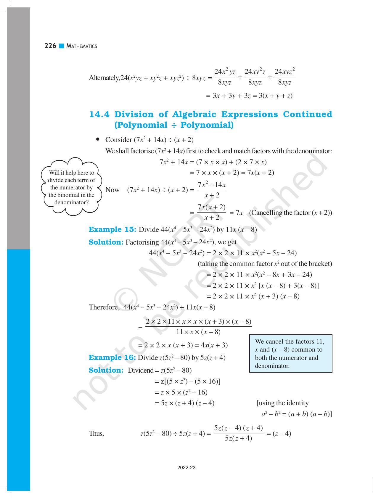 NCERT Book for Class 8 Maths Chapter 14 Factorization - Page 10