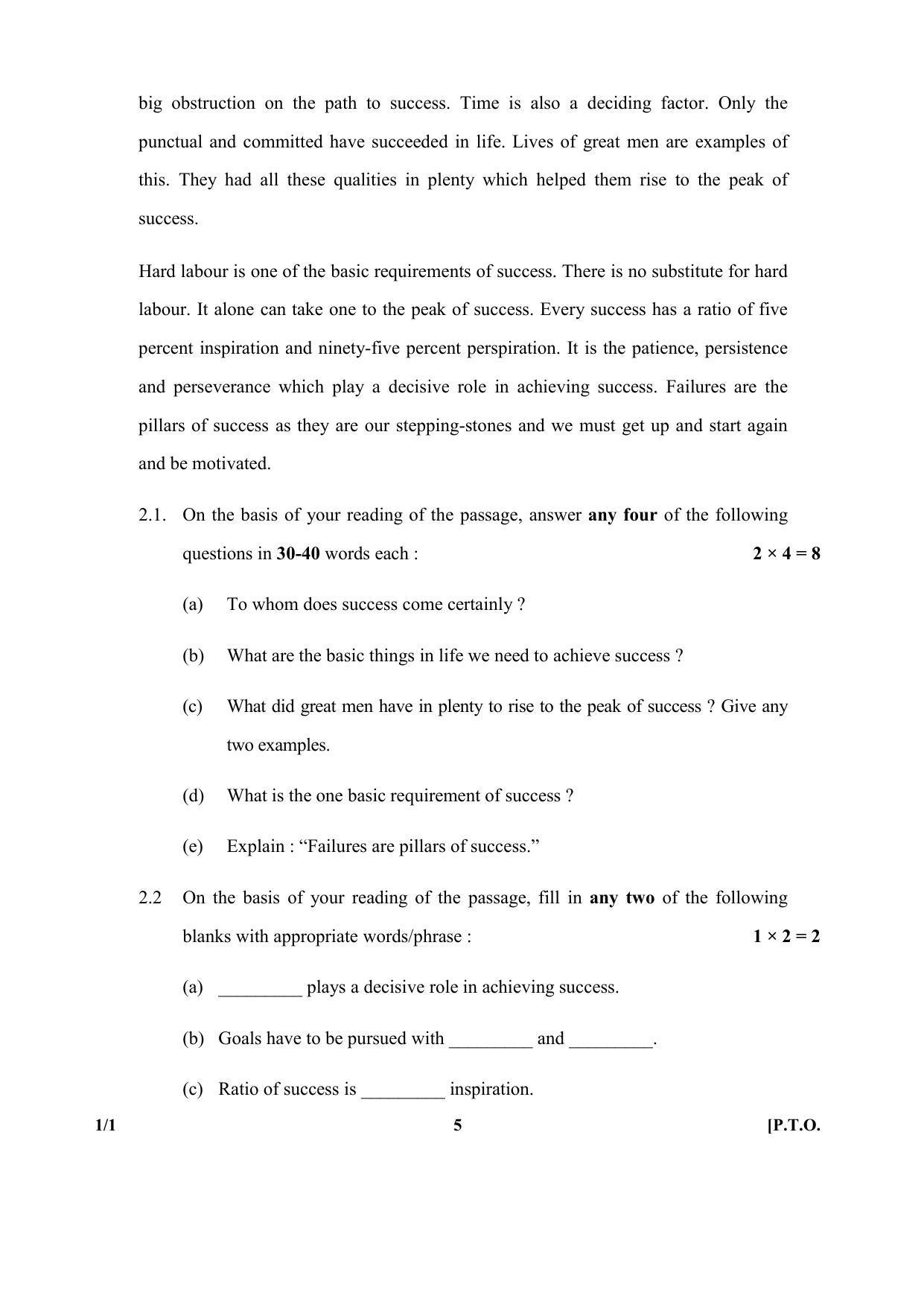 CBSE Class 10 1-1 (Eng.) SET-1 2018 Question Paper - Page 5