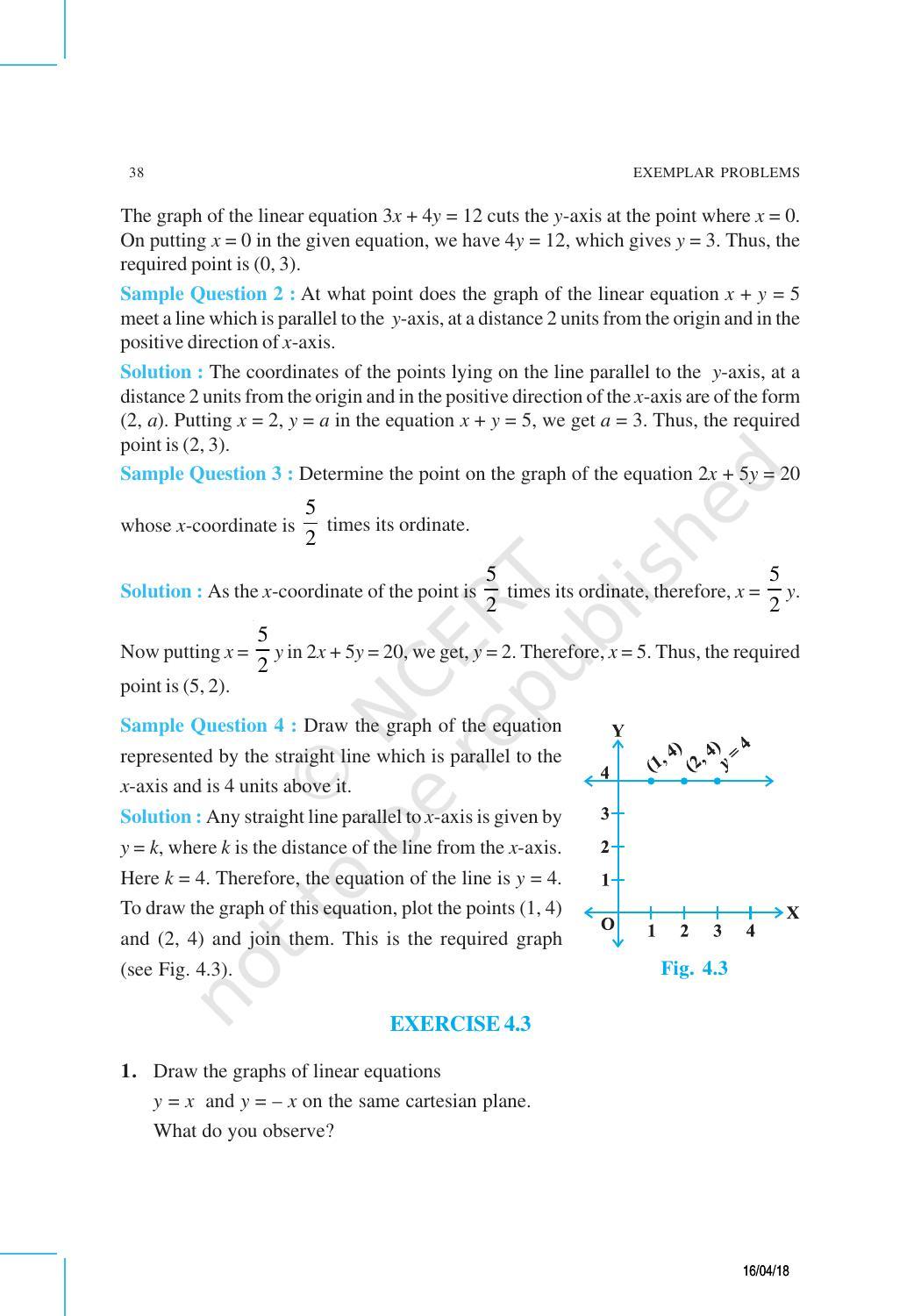 NCERT Exemplar Book for Class 9 Maths: Chapter 4 Linear Equations in Two Variables - Page 6