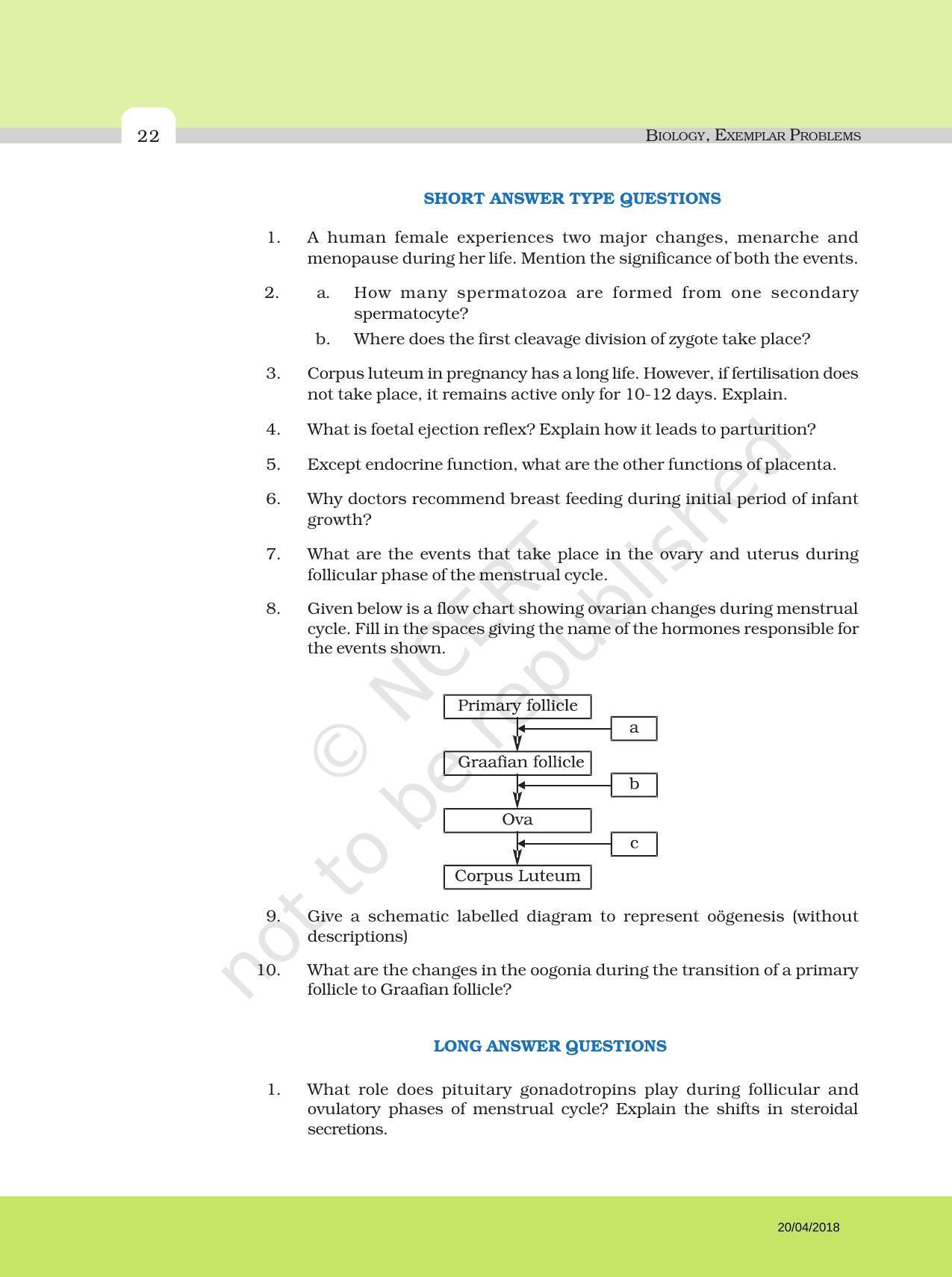 NCERT Exemplar Book for Class 12 Biology: Chapter 3 Human Reproduction - Page 6