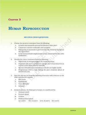 NCERT Exemplar Book for Class 12 Biology: Chapter 3 Human Reproduction