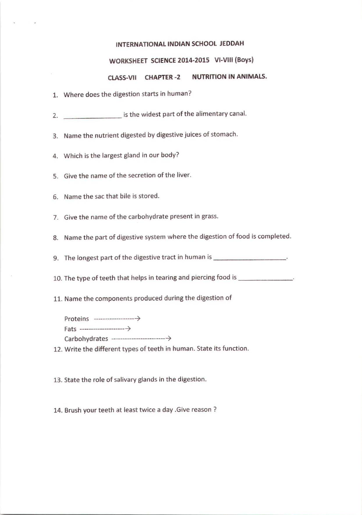 CBSE Worksheets for Class 7 Science Nutrition in Plants Assignment 1 - Page 1