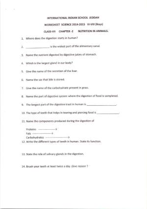 CBSE Worksheets for Class 7 Science Nutrition in Plants Assignment 1