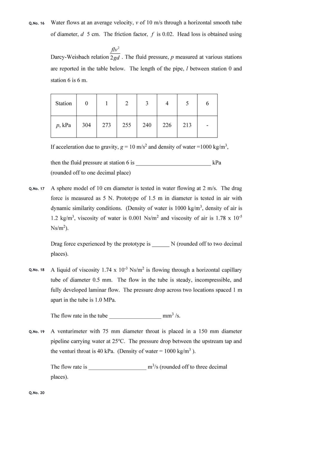 GATE 2020 Engineering Sciences (XE) Question Paper - Page 10