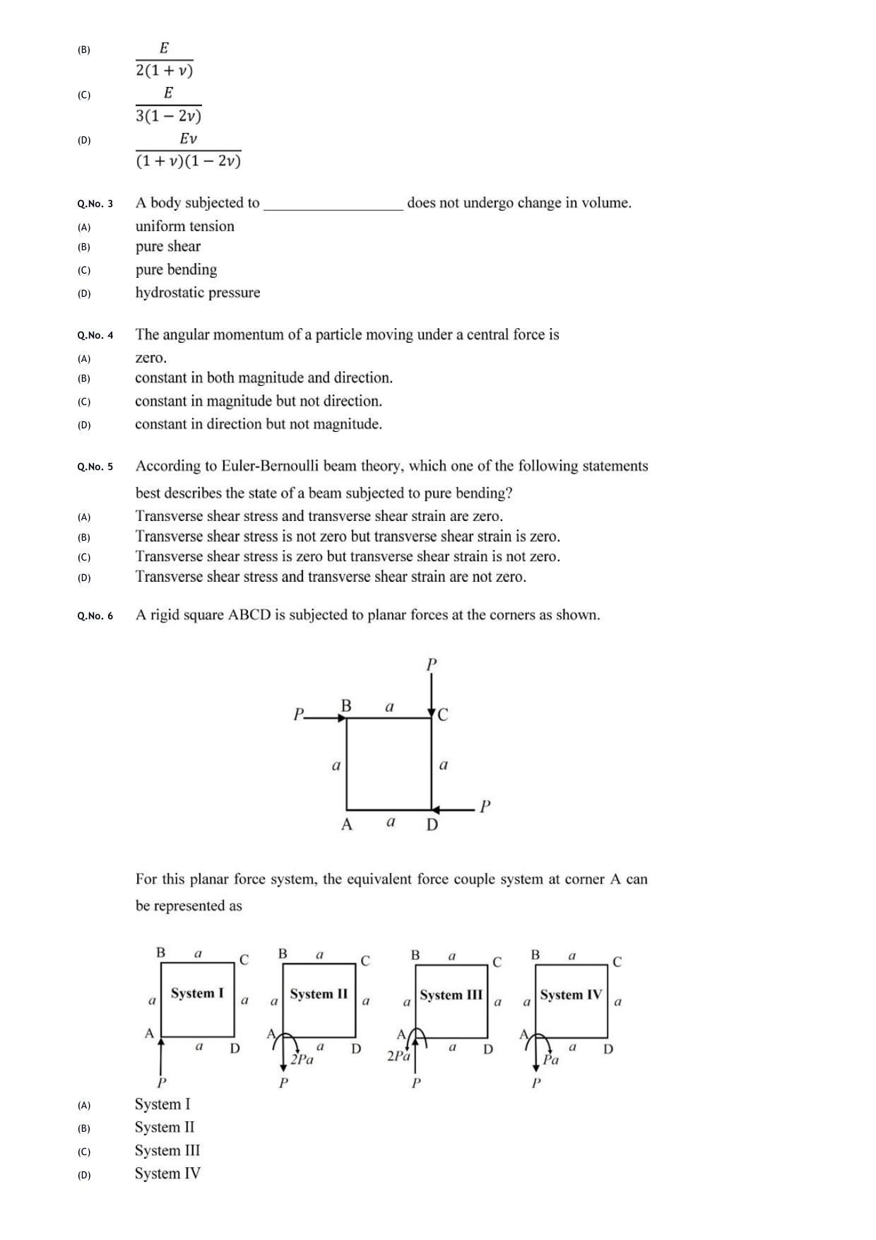 GATE 2020 Engineering Sciences (XE) Question Paper - Page 20