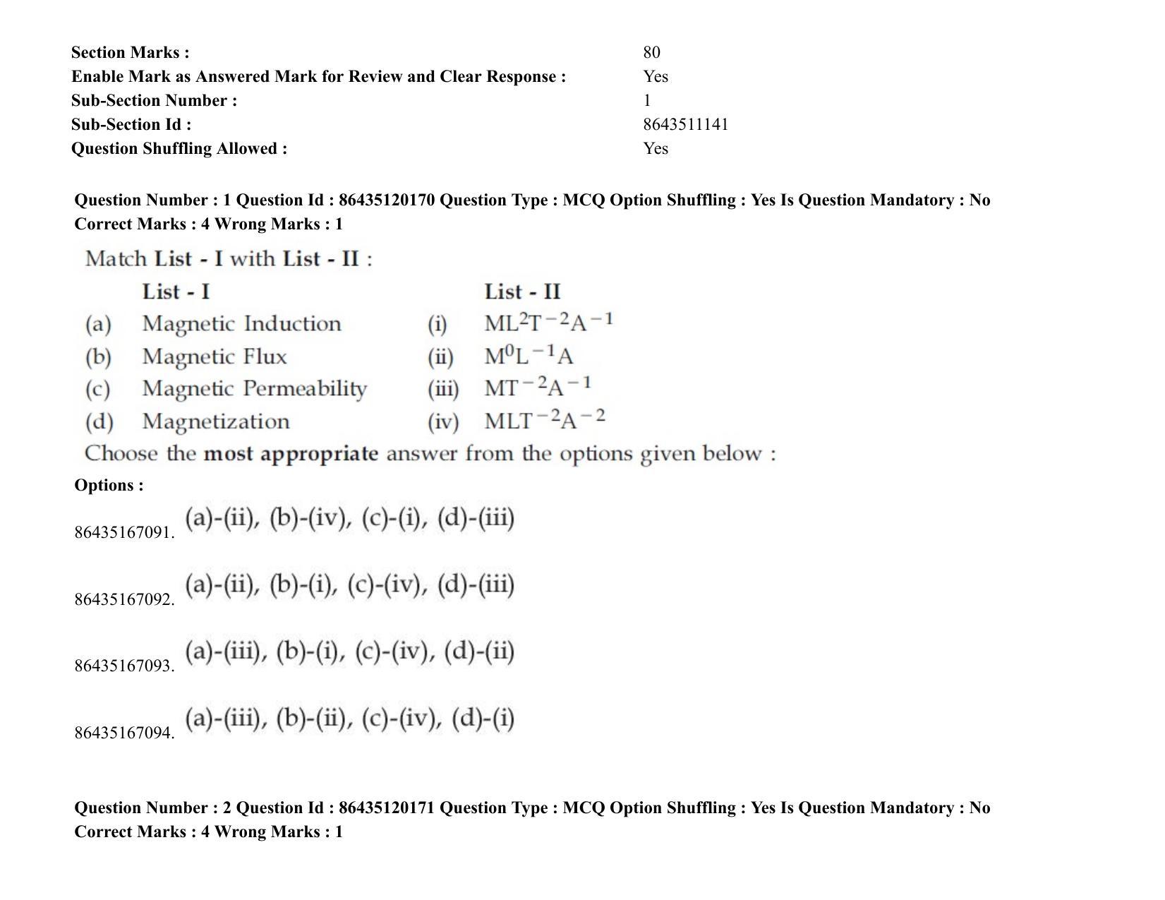 JEE Mains 2021: BTech (Shift 2) 26-08-2021 Question Paper - Page 2