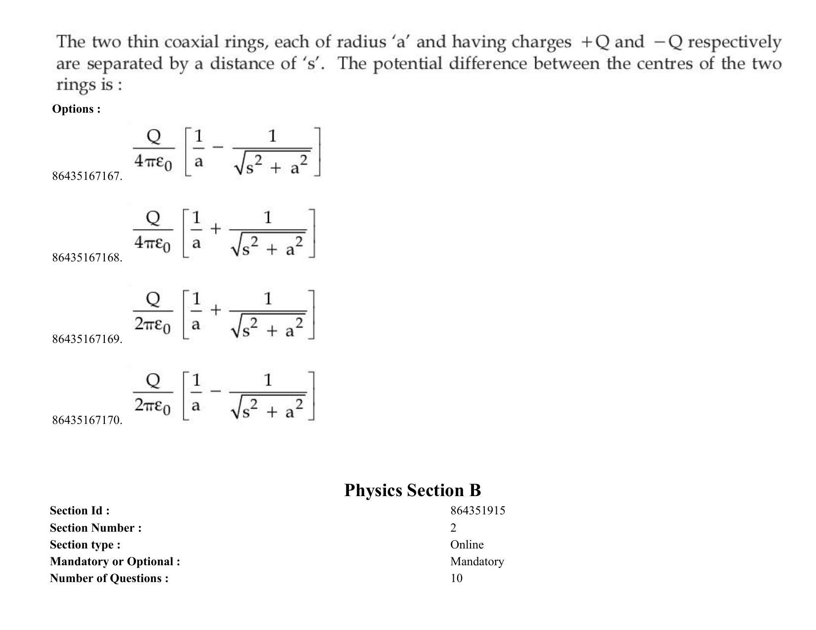 JEE Mains 2021: BTech (Shift 2) 26-08-2021 Question Paper - Page 20
