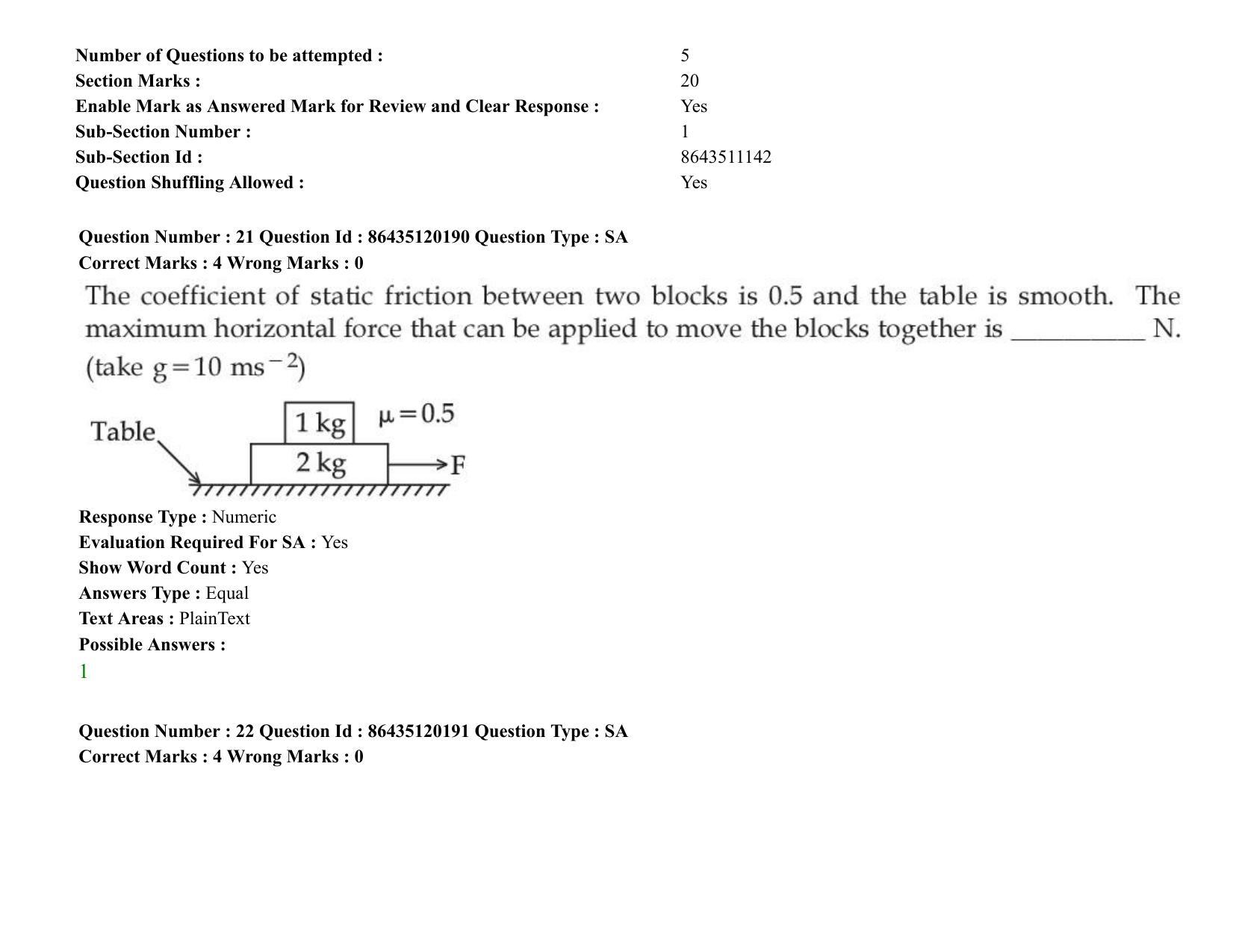 JEE Mains 2021: BTech (Shift 2) 26-08-2021 Question Paper - Page 21