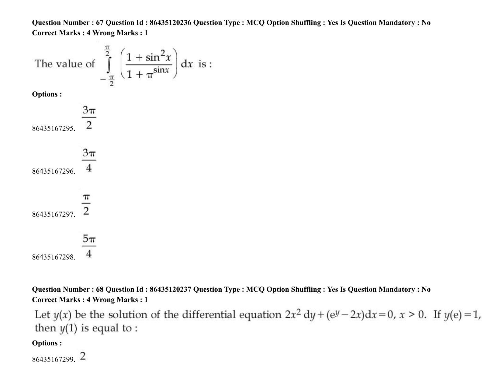 JEE Mains 2021: BTech (Shift 2) 26-08-2021 Question Paper - Page 56