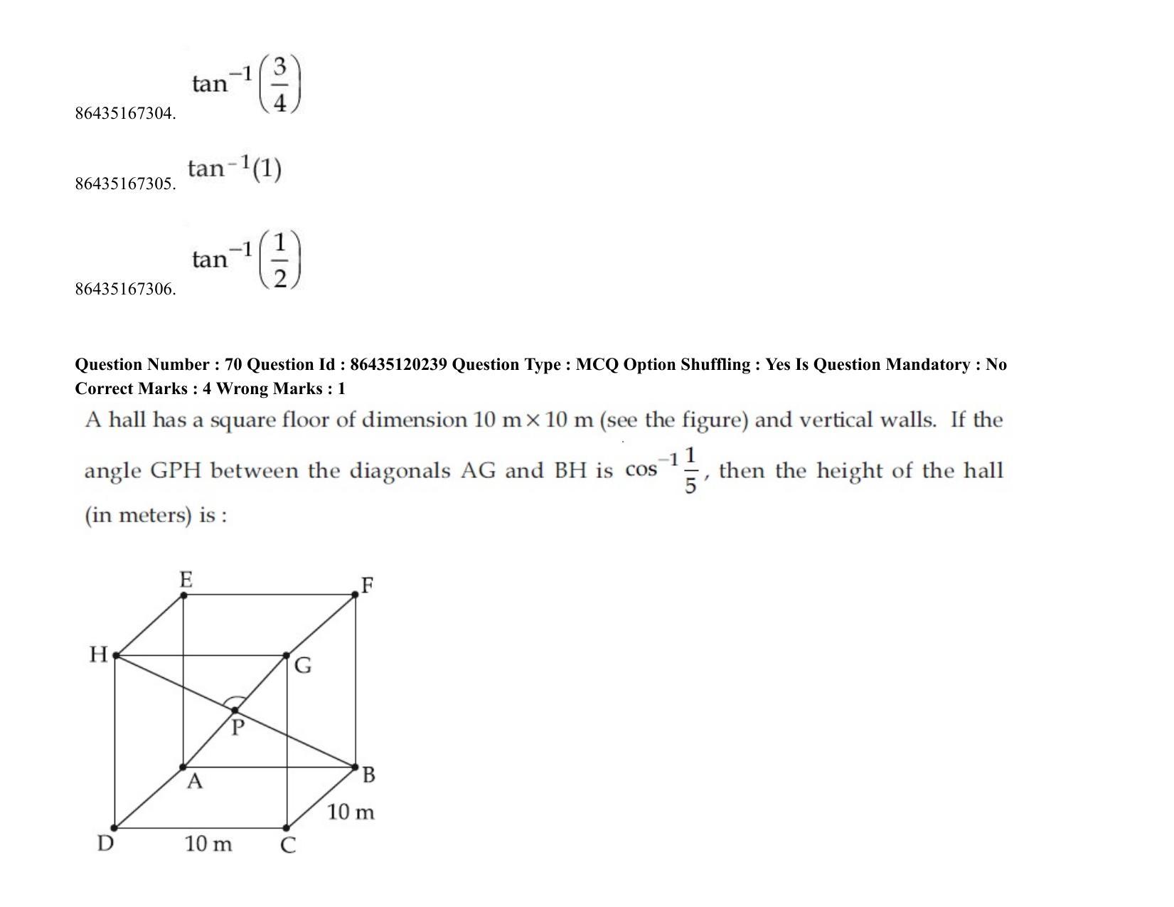 JEE Mains 2021: BTech (Shift 2) 26-08-2021 Question Paper - Page 58