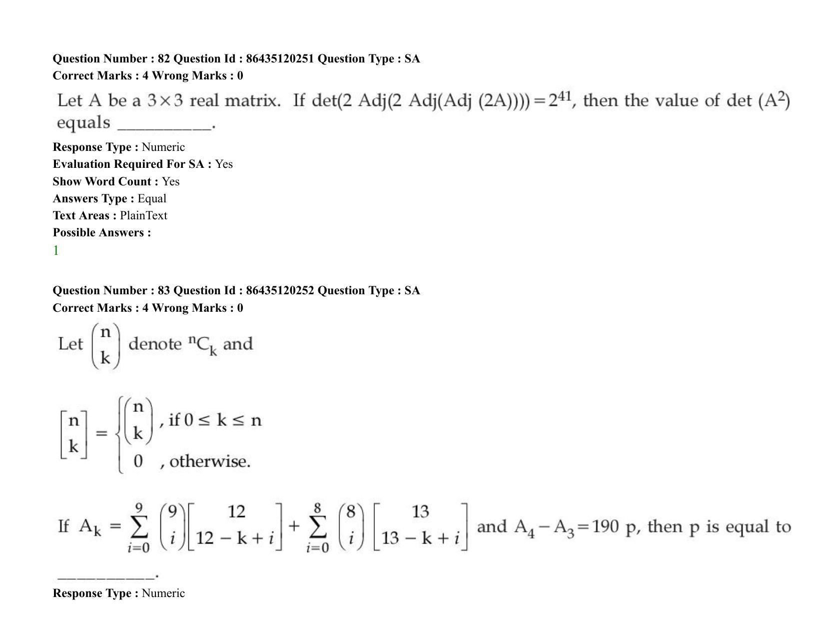 JEE Mains 2021: BTech (Shift 2) 26-08-2021 Question Paper - Page 67