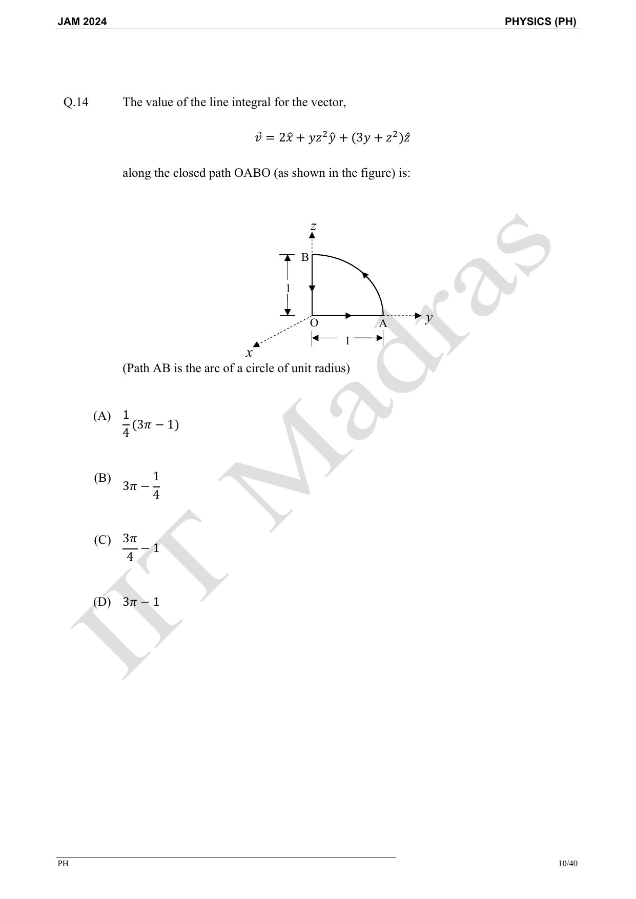 IIT JAM 2024 Physics (PH) Master Question Paper - Page 10