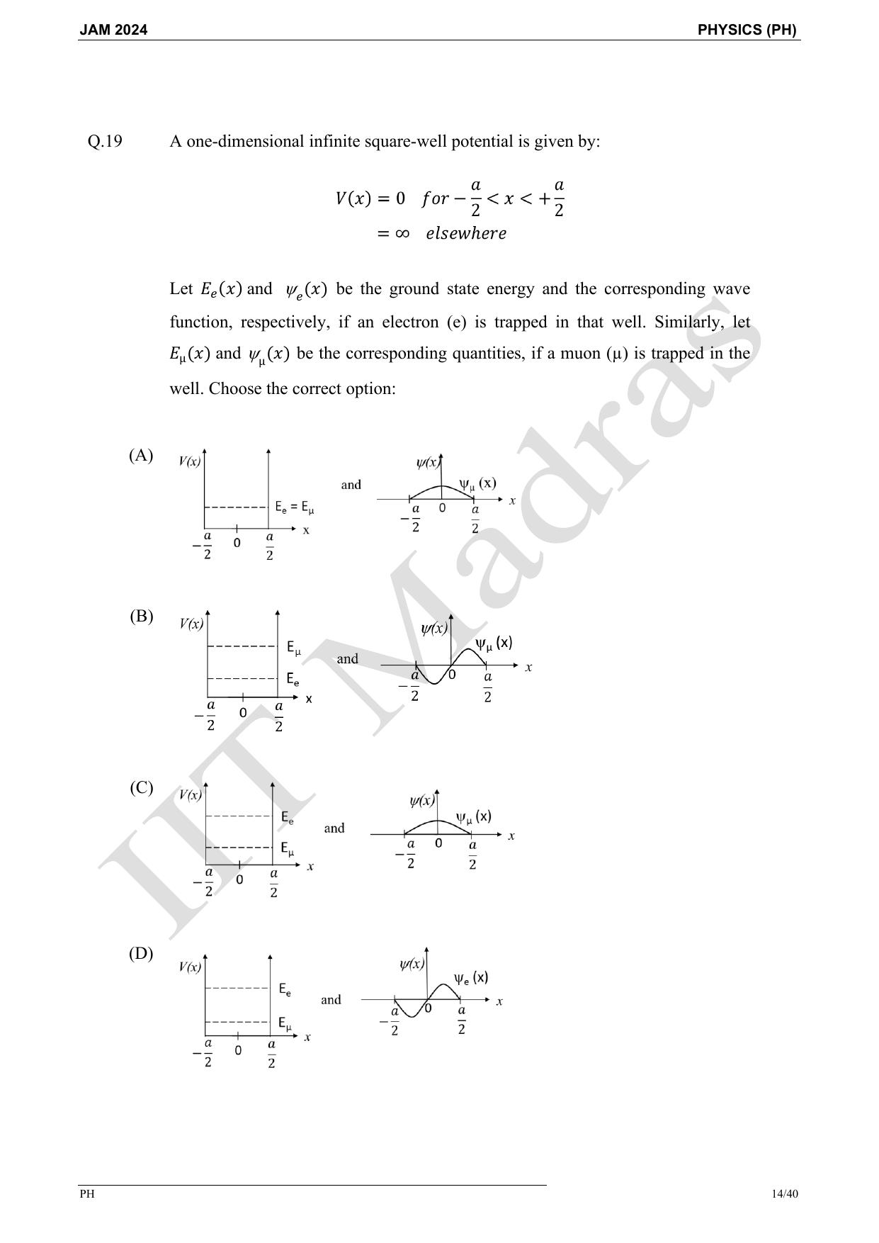 IIT JAM 2024 Physics (PH) Master Question Paper - Page 14