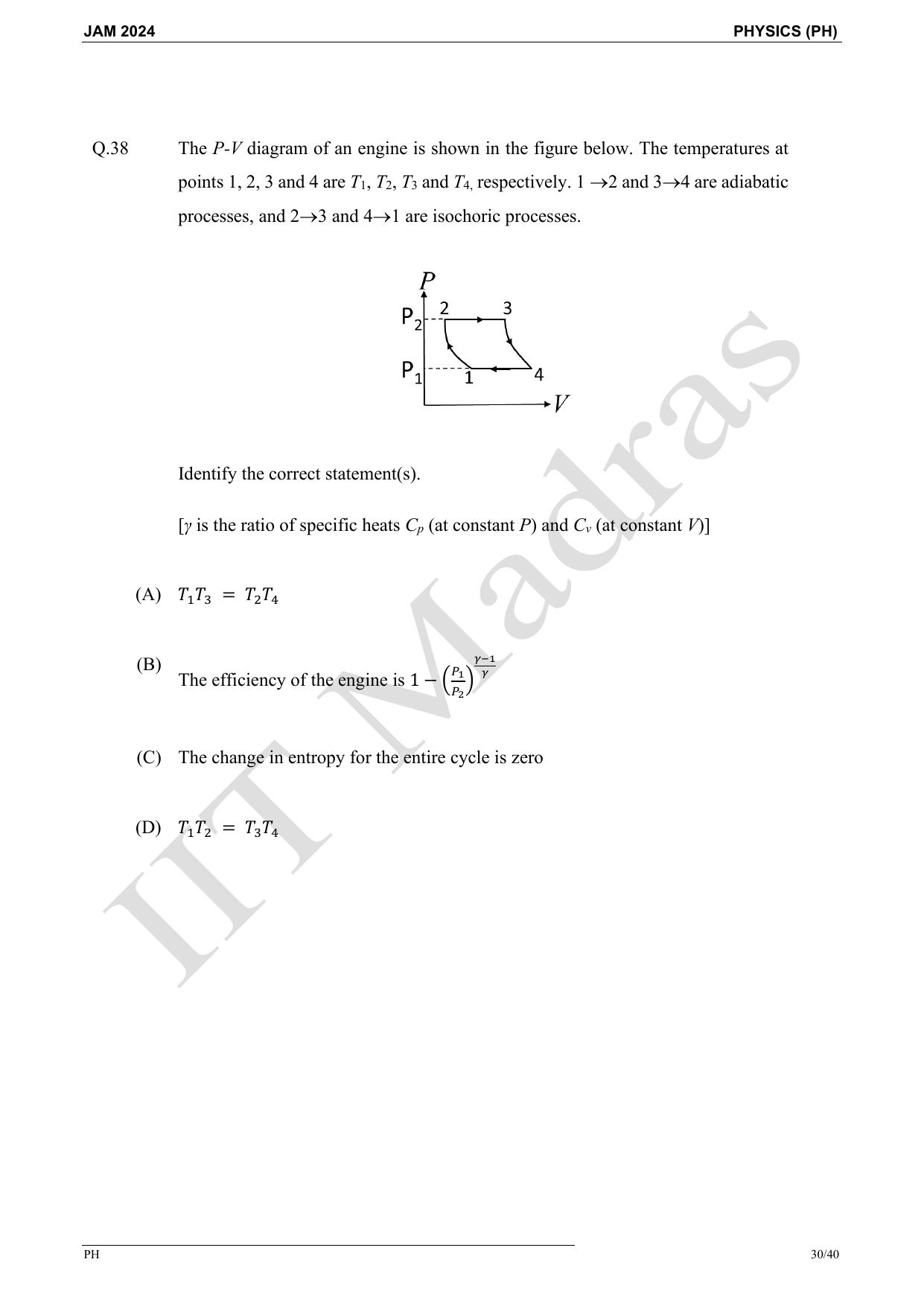 IIT JAM 2024 Physics (PH) Master Question Paper - Page 30