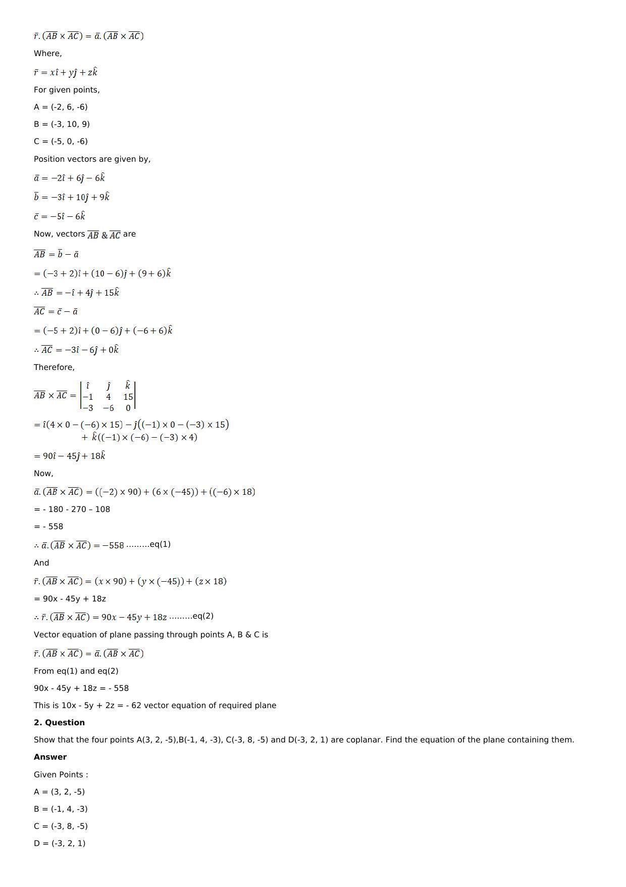 Chapter 28: The Plane Solutions: RS Aggarwal Class 12 Solutions  - Page 5