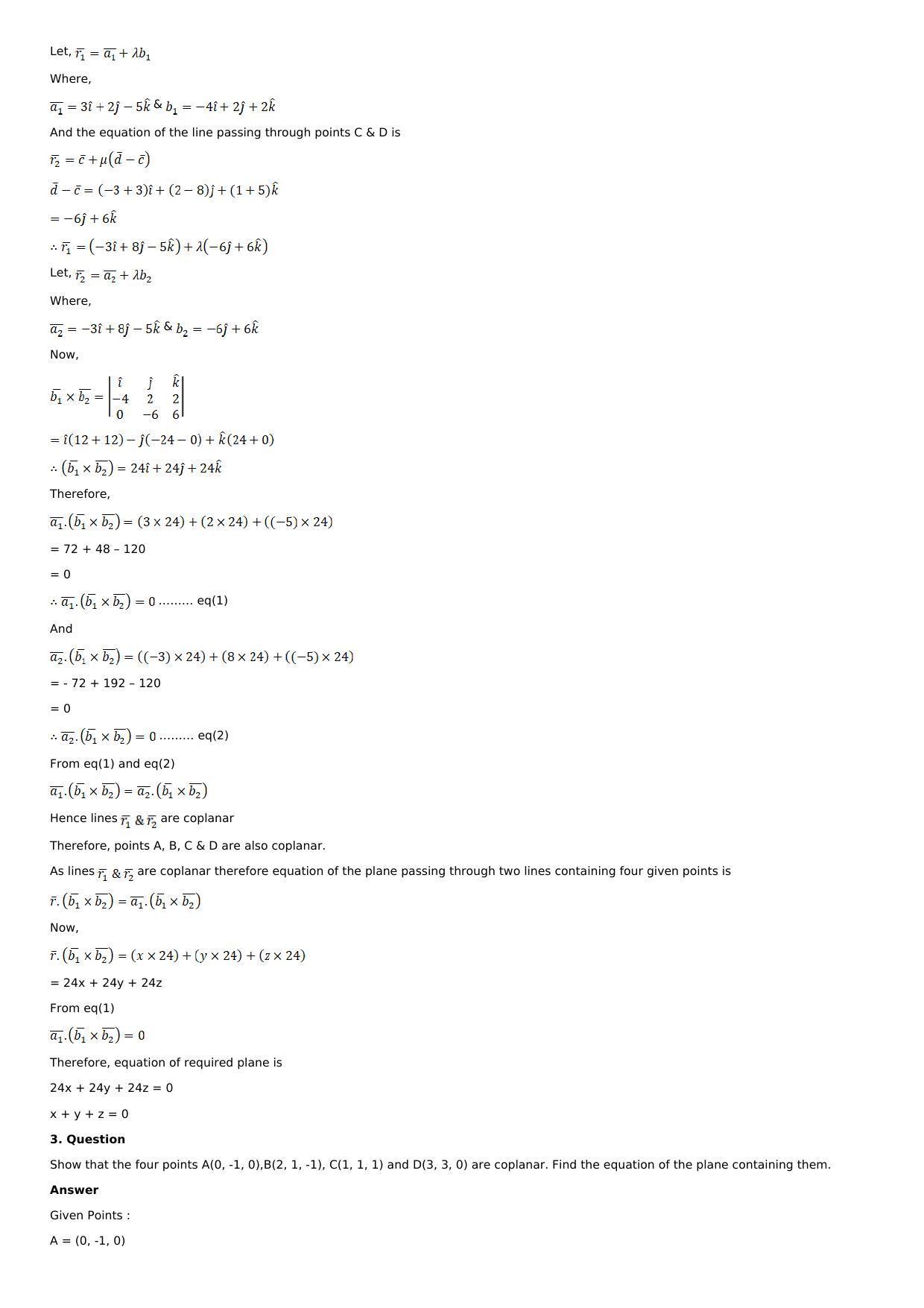 Chapter 28: The Plane Solutions: RS Aggarwal Class 12 Solutions  - Page 7