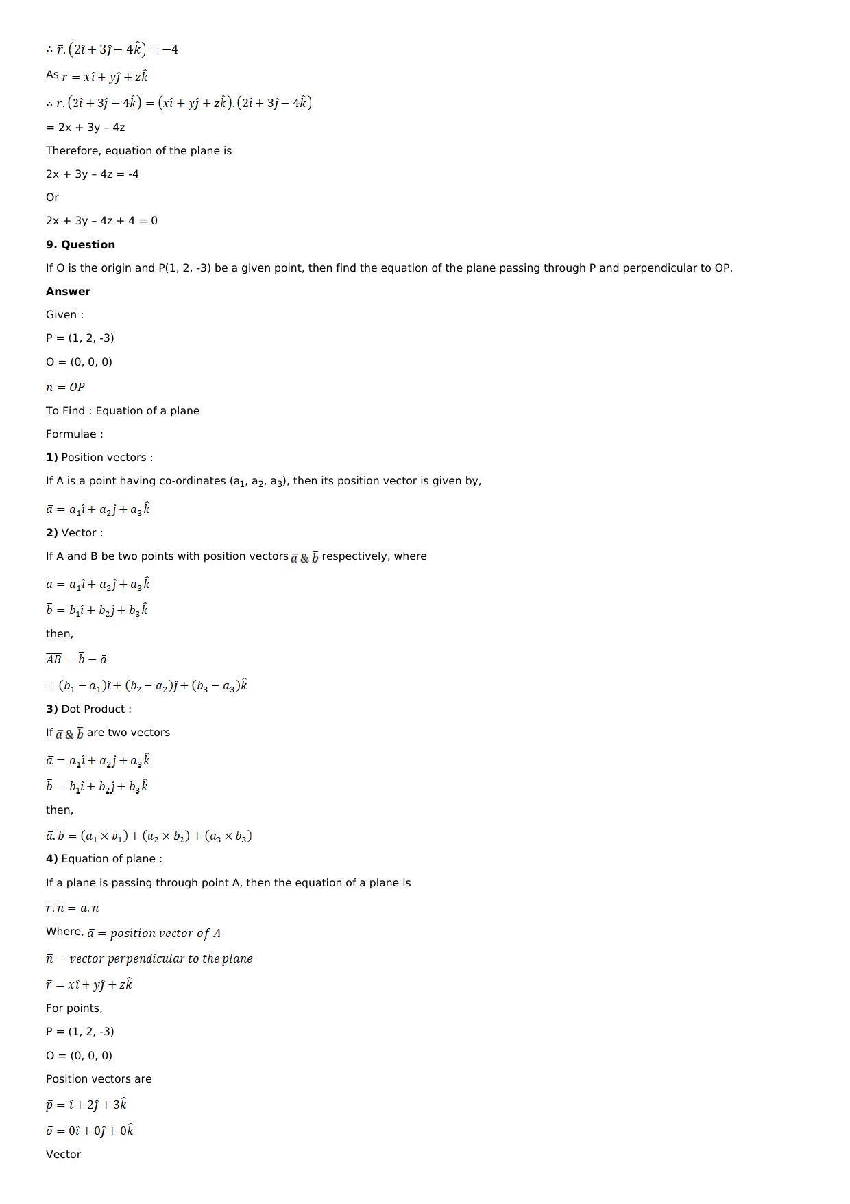 Chapter 28: The Plane Solutions: RS Aggarwal Class 12 Solutions  - Page 13