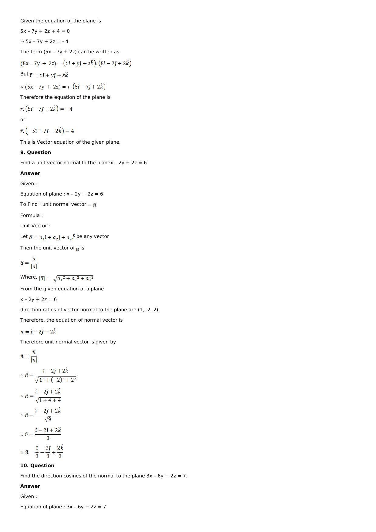 Chapter 28: The Plane Solutions: RS Aggarwal Class 12 Solutions  - Page 21