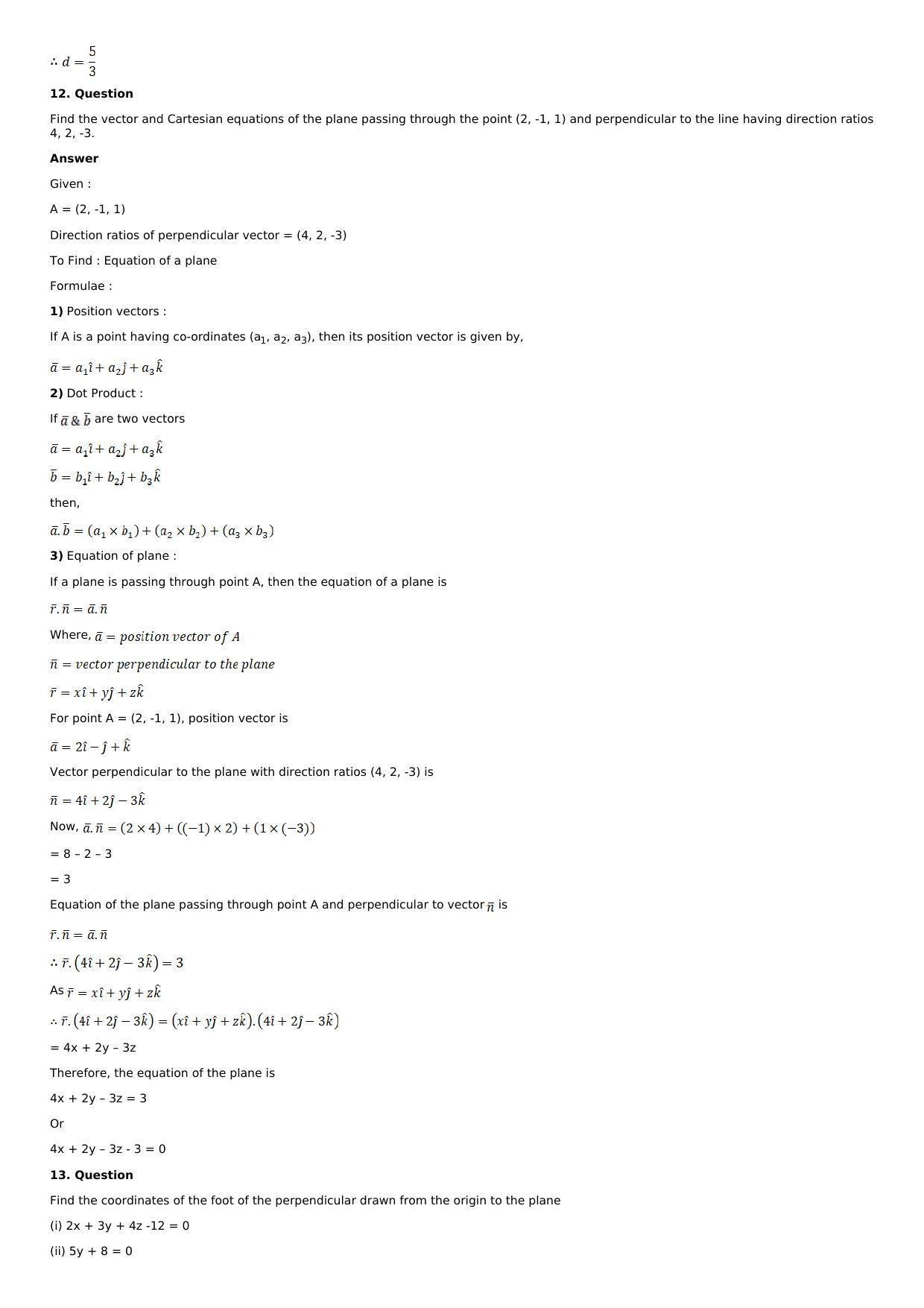 Chapter 28: The Plane Solutions: RS Aggarwal Class 12 Solutions  - Page 25